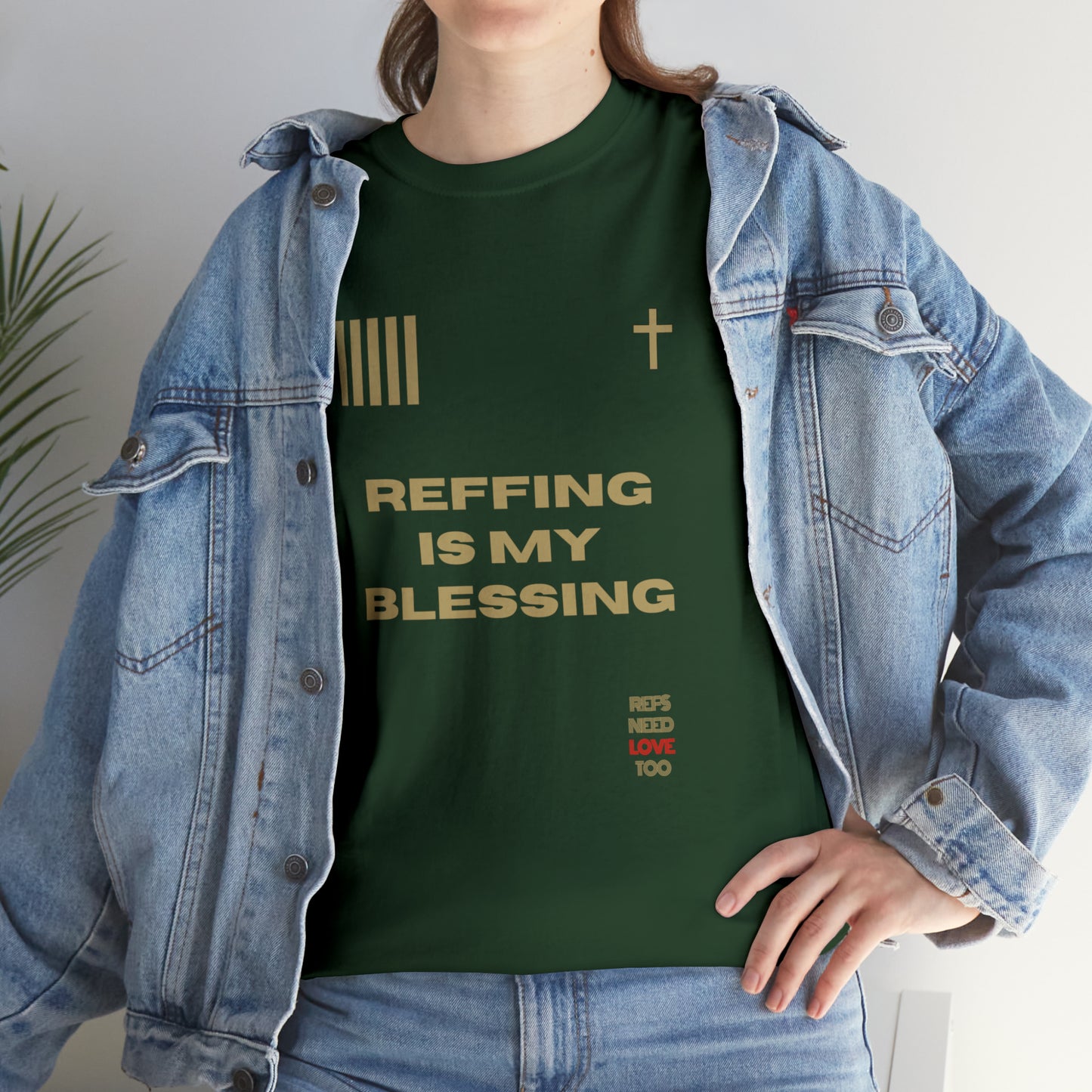 Reffing Is My Blessing Heavy Cotton Tee | Referee gifts | Screen print t-shirt | Christian Refs | For the love of officiating | Christmas gift for refs