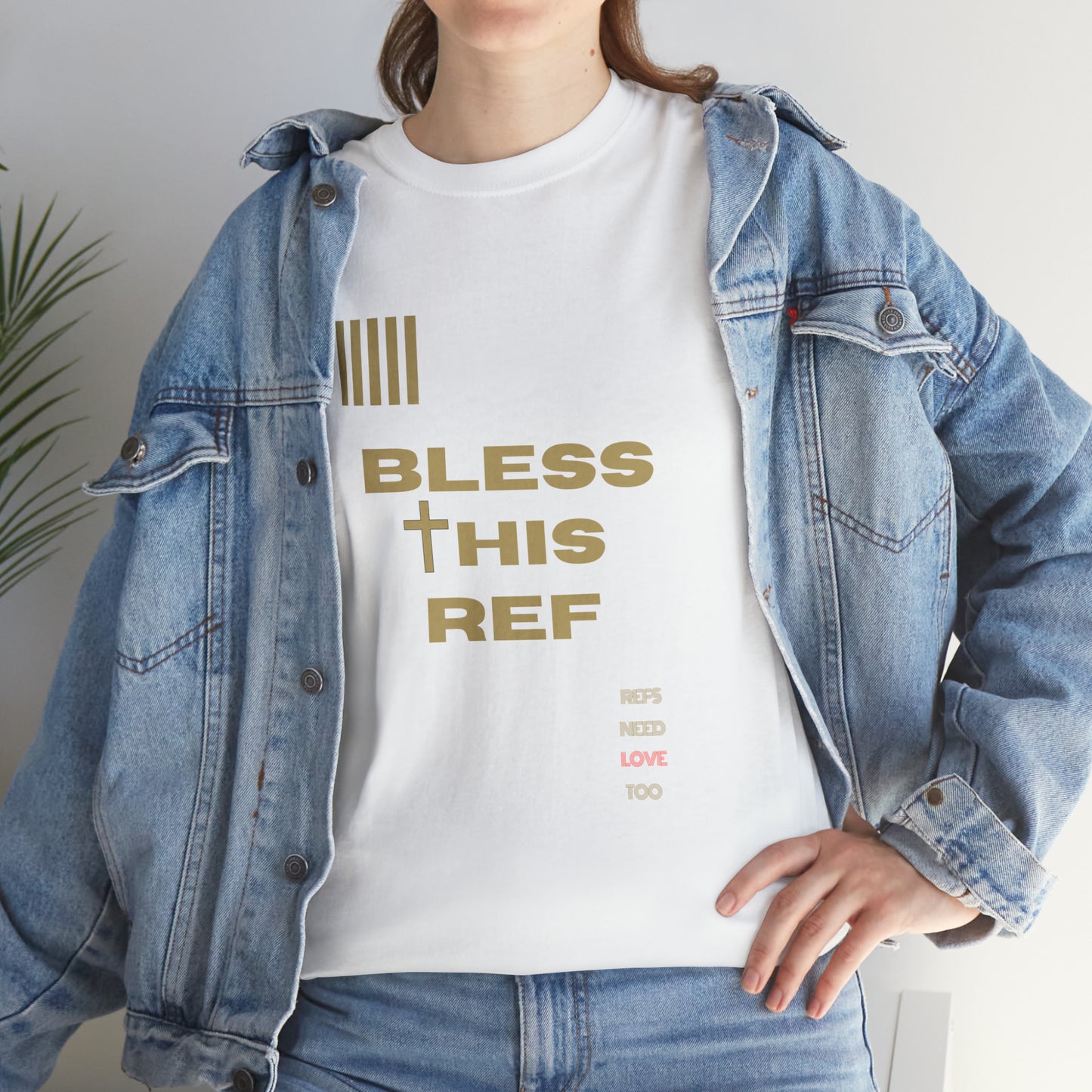 Bless This Ref Heavy Cotton Tee | Faith-filled Official | Gifts for Refs | Religious Referee | Screen print t-shirt | Referee Gifts