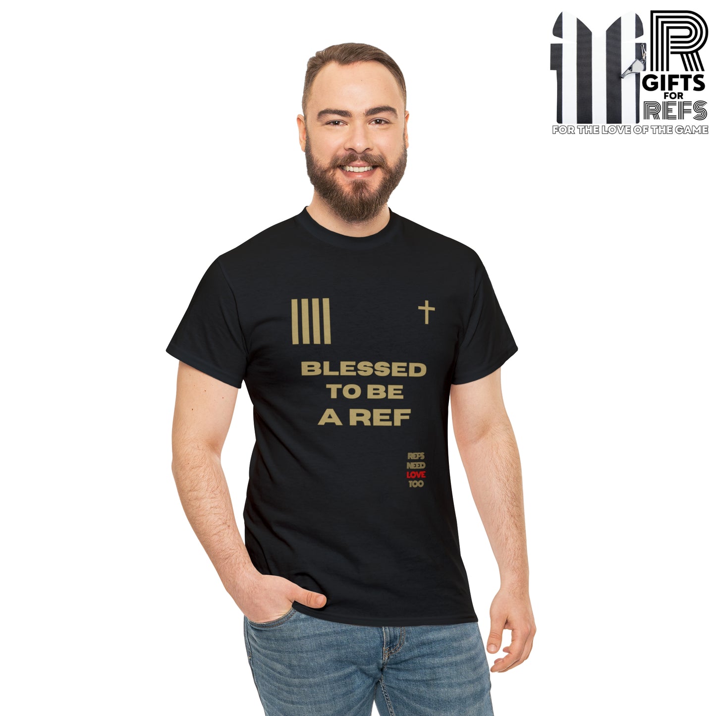Blessed to be a Ref Cotton Tee | Christian Refs | Screen print t-shirt | Refs Need Love Too | For Sports Officials | Gifts for Refs