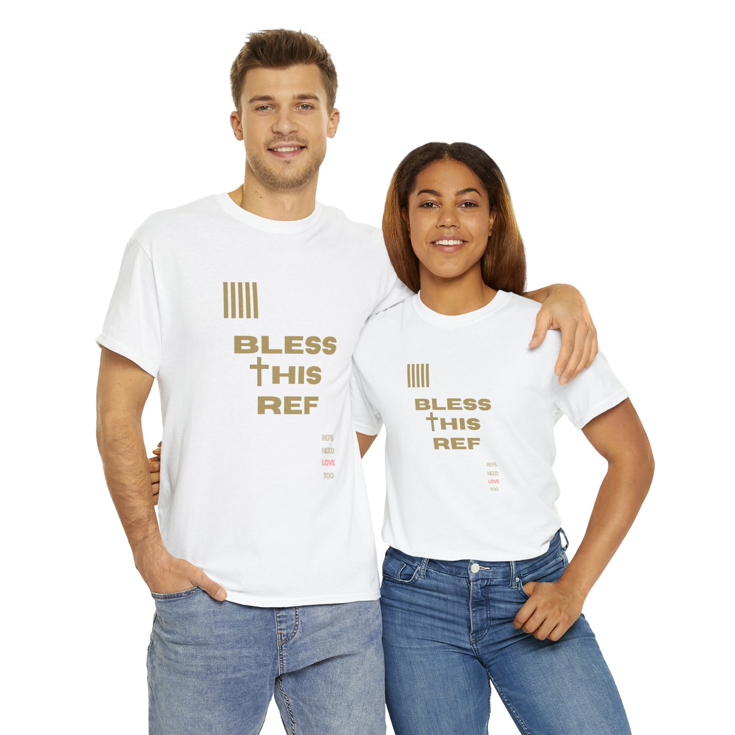 Bless This Ref Heavy Cotton Tee | Faith-filled Official | Gifts for Refs | Religious Referee | Screen print t-shirt | Referee Gifts