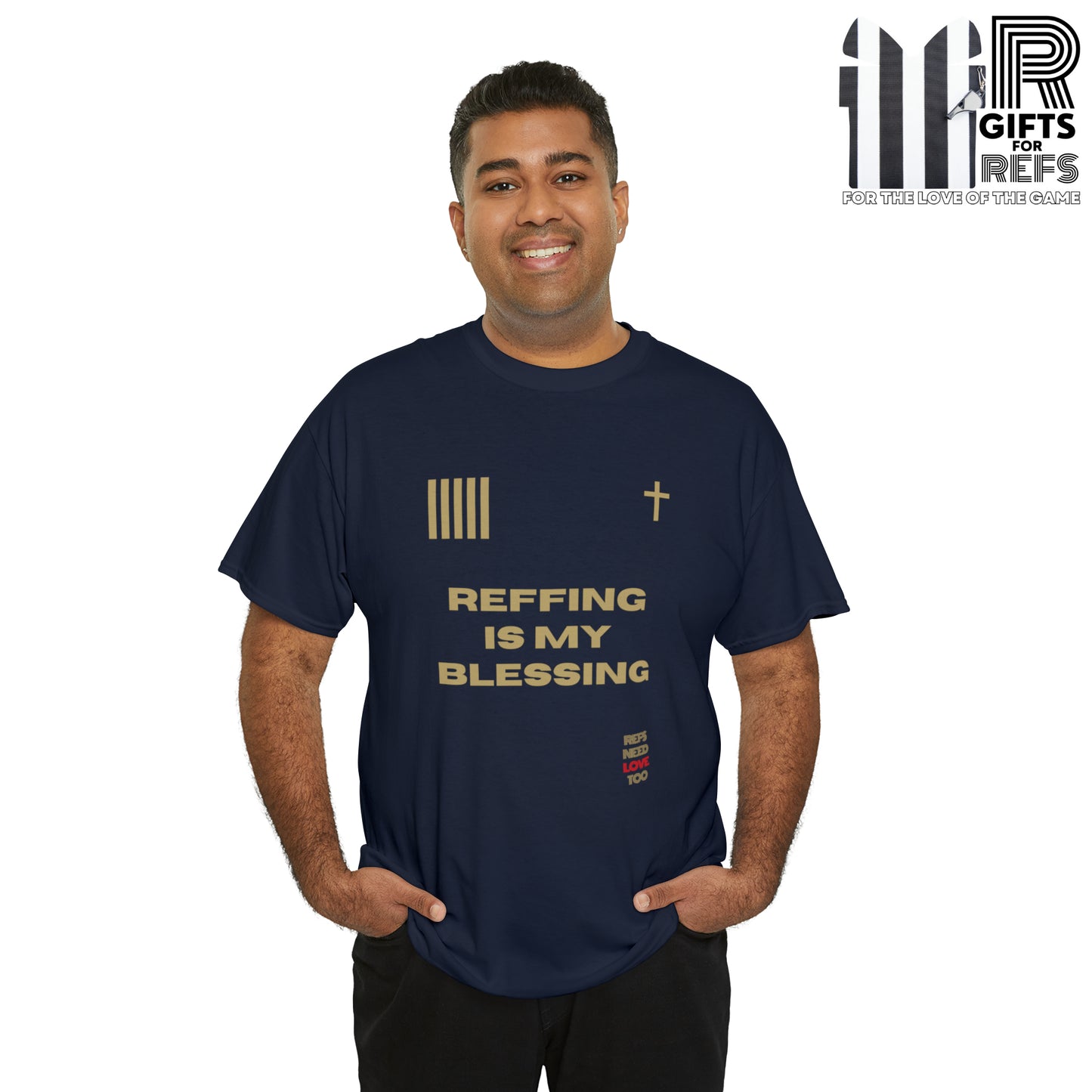 Reffing Is My Blessing Heavy Cotton Tee | Referee gifts | Screen print t-shirt | Christian Refs | For the love of officiating | Christmas gift for refs