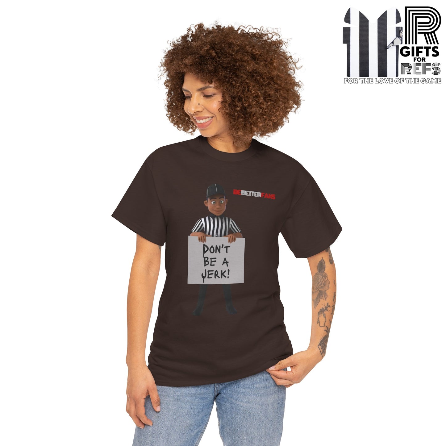 Don't Be a Jerk Unisex Cotton Tee | Gifts for Refs | Be Better Fans | Funny Referee Tee | For Sports Officials | Screen Print t-shirt