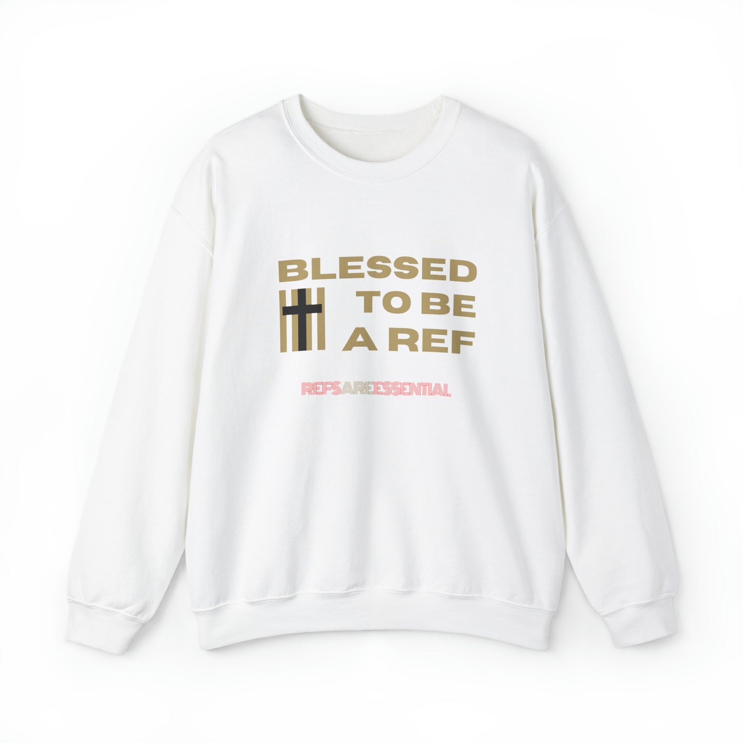 Blessed To Be A Ref Unisex Heavy Crewneck Sweatshirt | Great Gift For Referees | For Christian Sports Officials | Refs Are Essential Workers