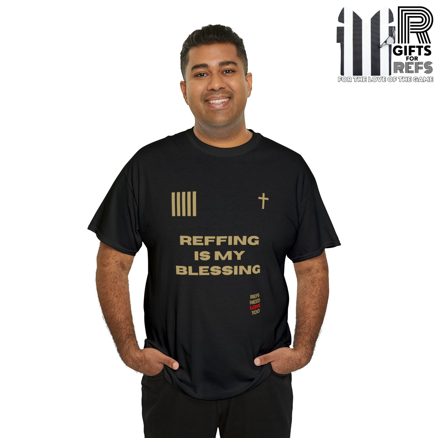 Reffing Is My Blessing Heavy Cotton Tee | Referee gifts | Screen print t-shirt | Christian Refs | For the love of officiating | Christmas gift for refs