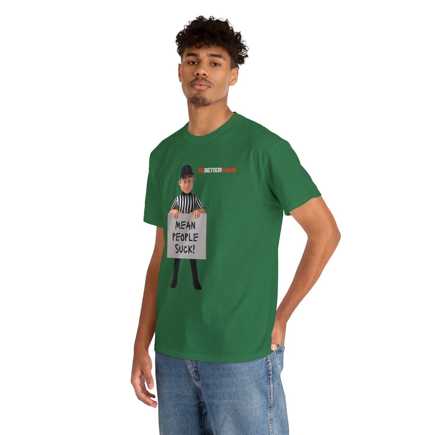 Mean People Suck Unisex Cotton Tee | Cartoon Ref Shirt | Gifts for Refs | For Sports Officials | Screen print t-shirt