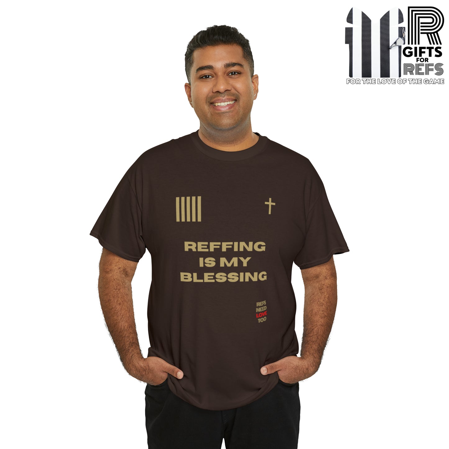 Reffing Is My Blessing Heavy Cotton Tee | Referee gifts | Screen print t-shirt | Christian Refs | For the love of officiating | Christmas gift for refs
