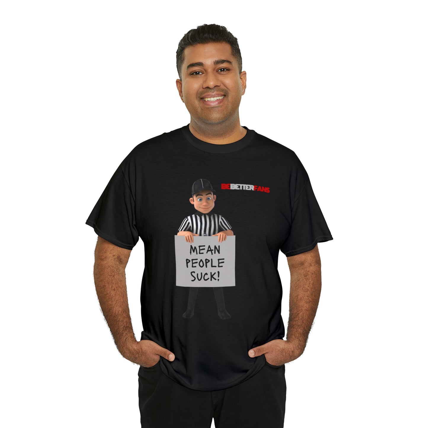 Mean People Suck Unisex Cotton Tee | Cartoon Ref Shirt | Gifts for Refs | For Sports Officials | Screen print t-shirt