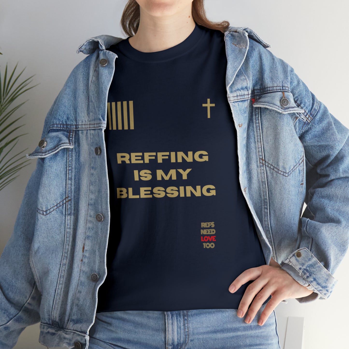 Reffing Is My Blessing Heavy Cotton Tee | Referee gifts | Screen print t-shirt | Christian Refs | For the love of officiating | Christmas gift for refs
