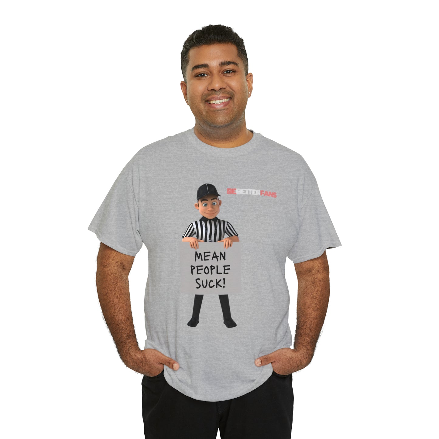 Mean People Suck Unisex Cotton Tee | Cartoon Ref Shirt | Gifts for Refs | For Sports Officials | Screen print t-shirt