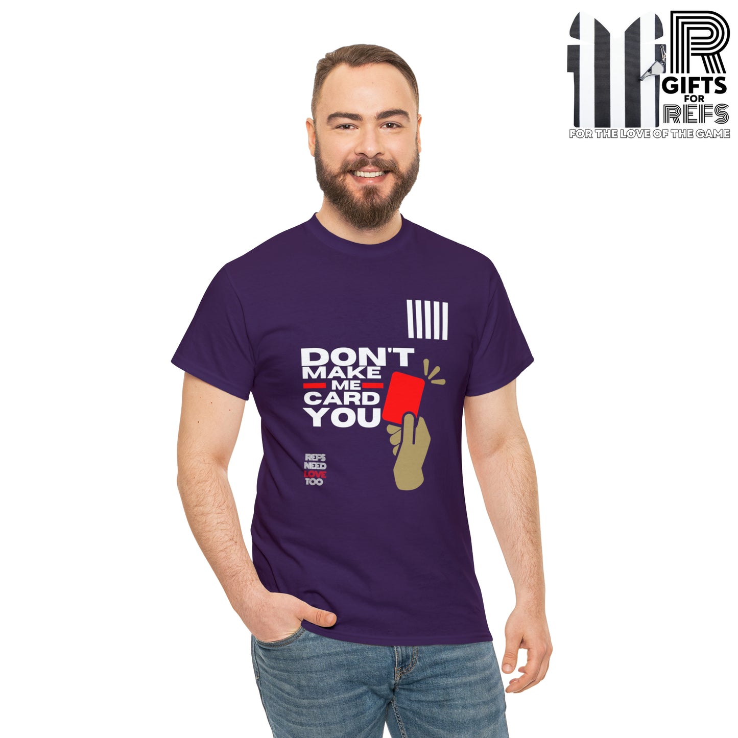 Don't Make Me Card You Cotton Tee | Gift For Soccer Refs | Screen printed t shirt| Funny Red card shirt | Referee gifts | Refs Need Love Too