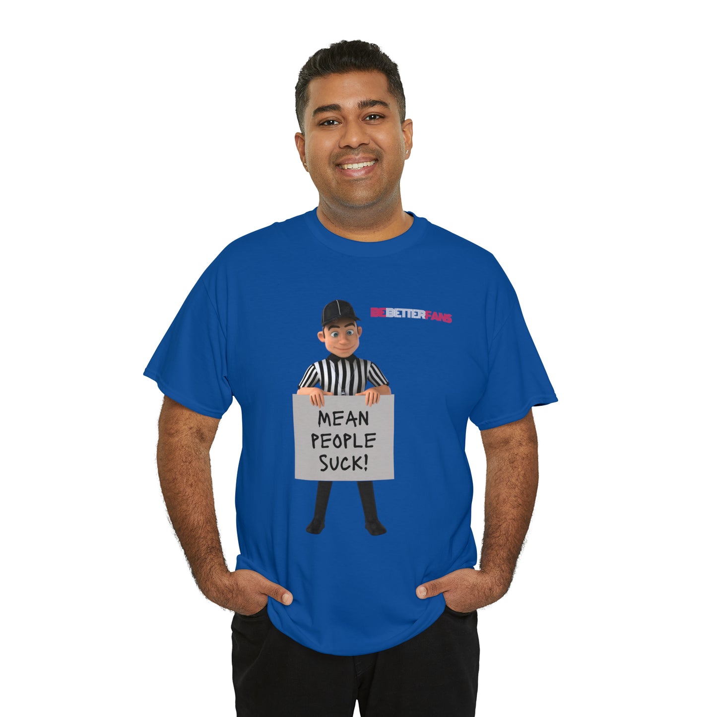 Mean People Suck Unisex Cotton Tee | Cartoon Ref Shirt | Gifts for Refs | For Sports Officials | Screen print t-shirt