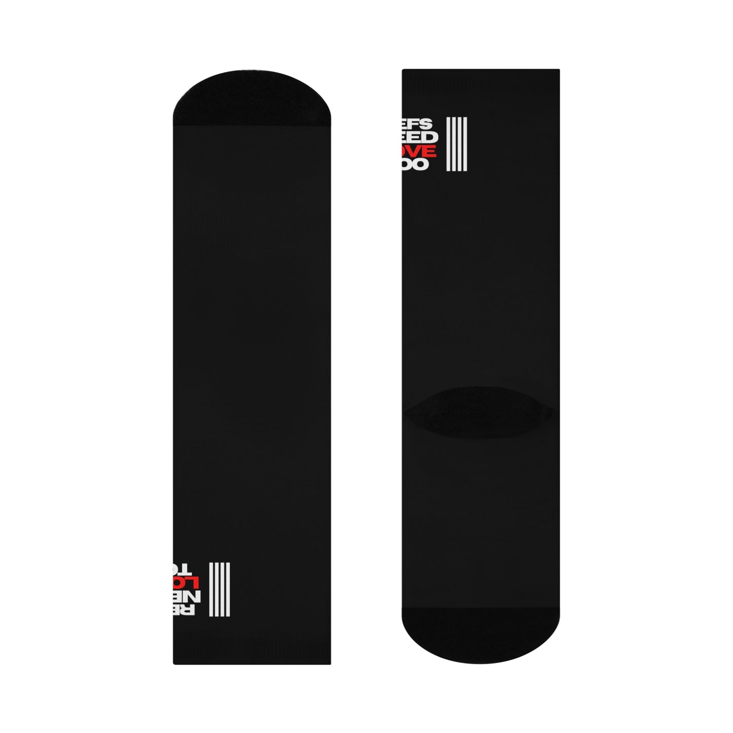 Motivational Cushioned Crew Socks - "Refs Need Love Too" | Perfect for Sports Officials