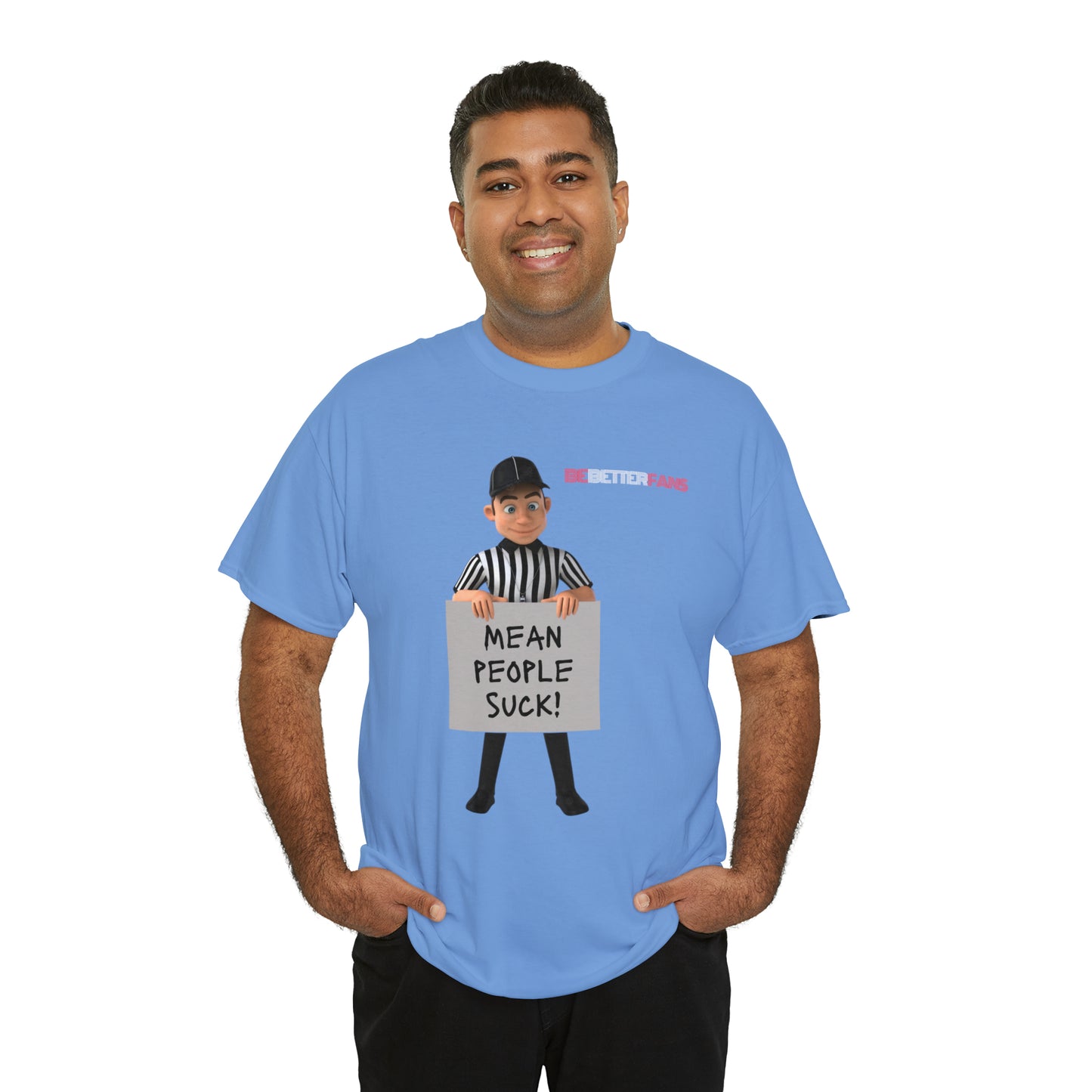 Mean People Suck Unisex Cotton Tee | Cartoon Ref Shirt | Gifts for Refs | For Sports Officials | Screen print t-shirt