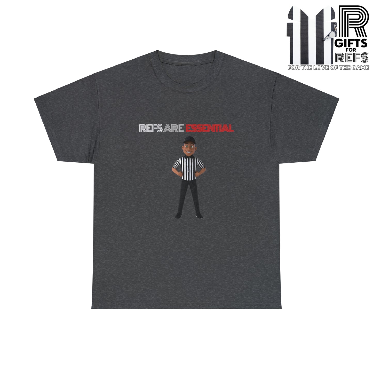 Refs are Essential Unisex Cotton Tee | Referee gift | Gift for refs | Cartoon Ref | For referee supporters | For sports officials | Screen print tee