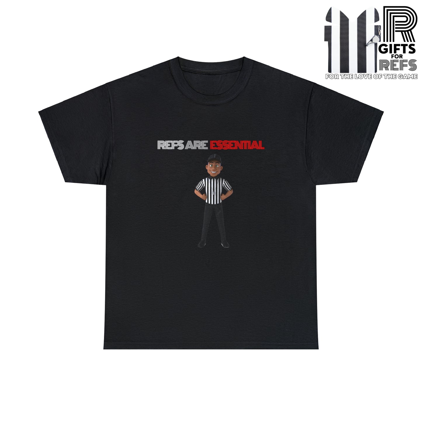 Refs are Essential Unisex Cotton Tee | Referee gift | Gift for refs | Cartoon Ref | For referee supporters | For sports officials | Screen print tee