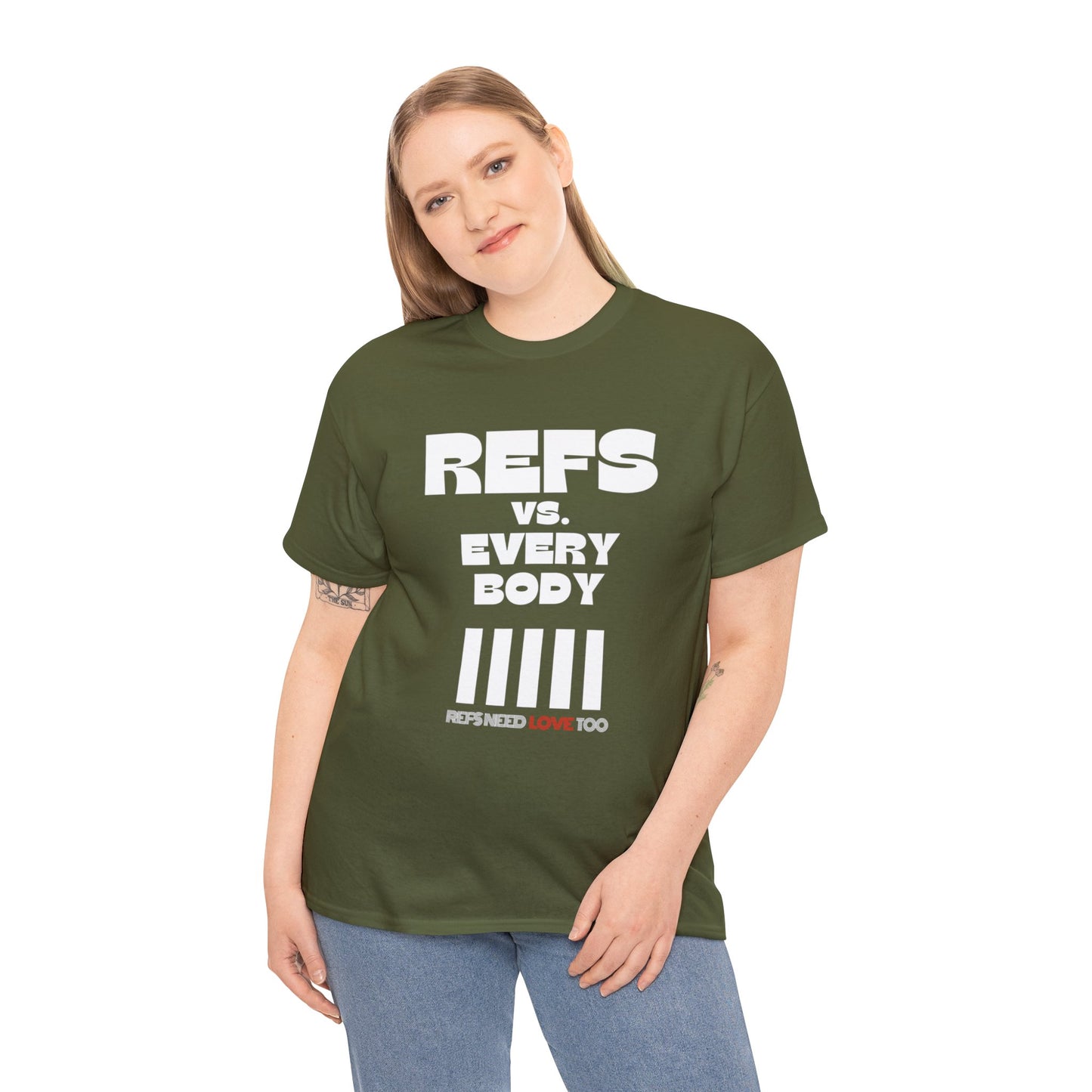 Refs Vs. Everybody Unisex Heavy Cotton Tee | Big Letters | Gifts for referees | For Sports Officials
