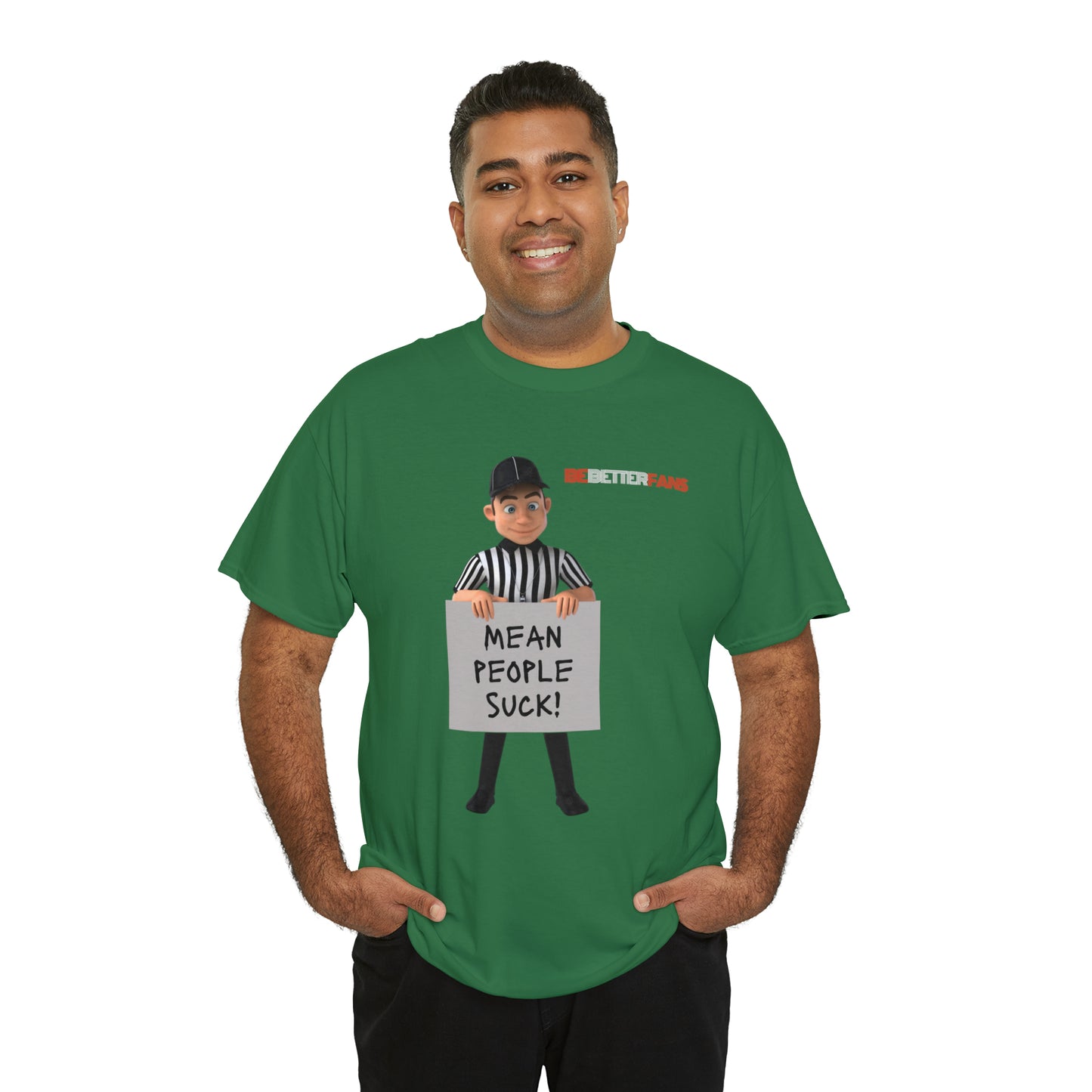 Mean People Suck Unisex Cotton Tee | Cartoon Ref Shirt | Gifts for Refs | For Sports Officials | Screen print t-shirt