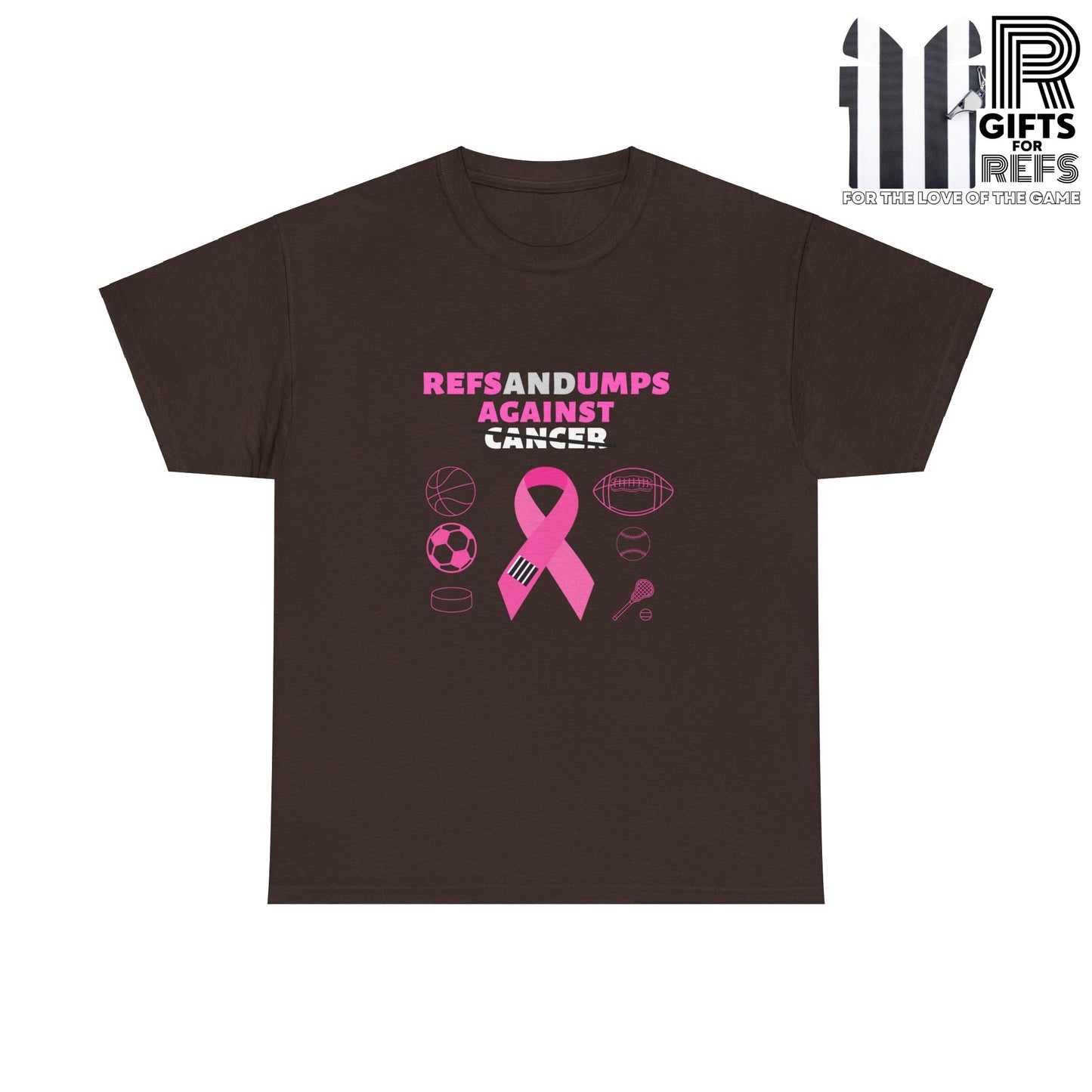 Refs and Umps Against cancer Unisex Cotton Tee | Breast Cancer Awareness shirt | For Referees | For Umpires | For Sports Officials
