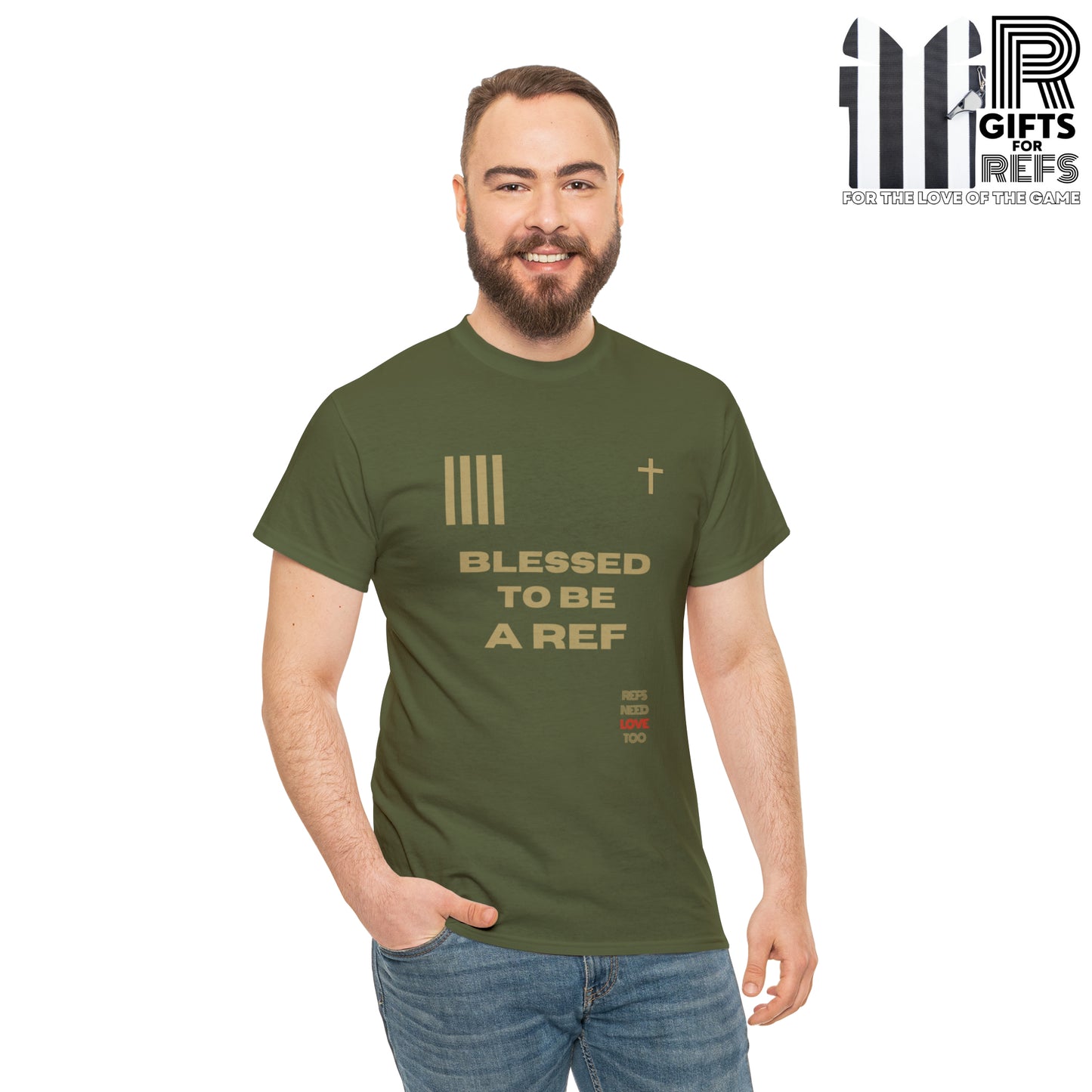 Blessed to be a Ref Cotton Tee | Christian Refs | Screen print t-shirt | Refs Need Love Too | For Sports Officials | Gifts for Refs