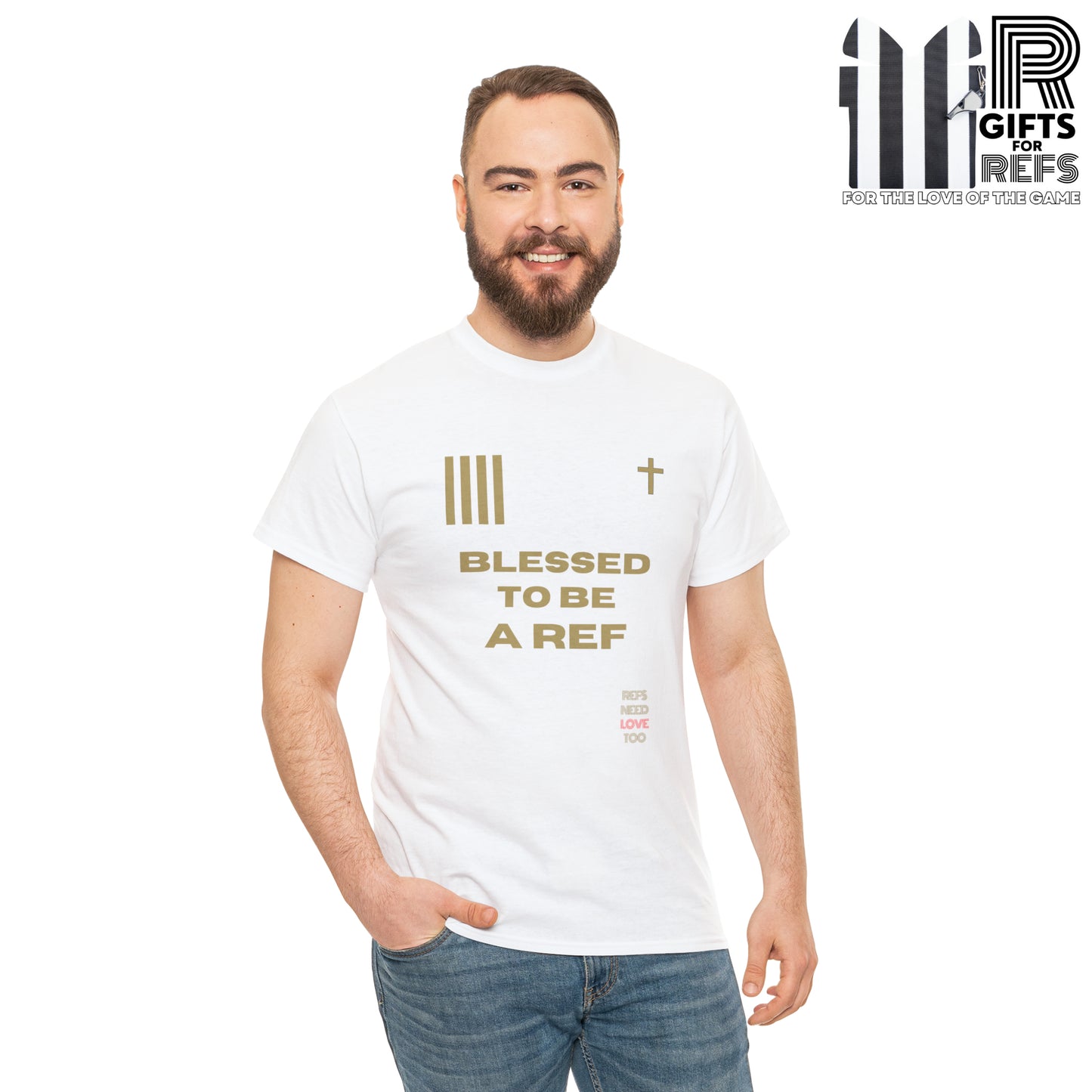 Blessed to be a Ref Cotton Tee | Christian Refs | Screen print t-shirt | Refs Need Love Too | For Sports Officials | Gifts for Refs
