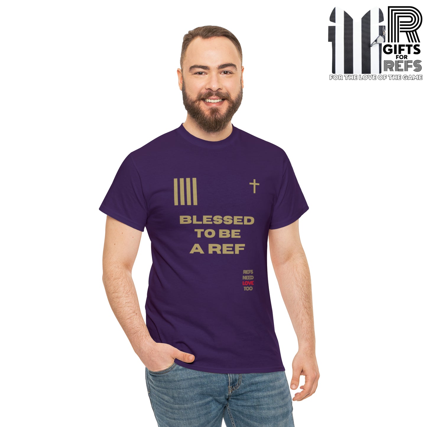 Blessed to be a Ref Cotton Tee | Christian Refs | Screen print t-shirt | Refs Need Love Too | For Sports Officials | Gifts for Refs