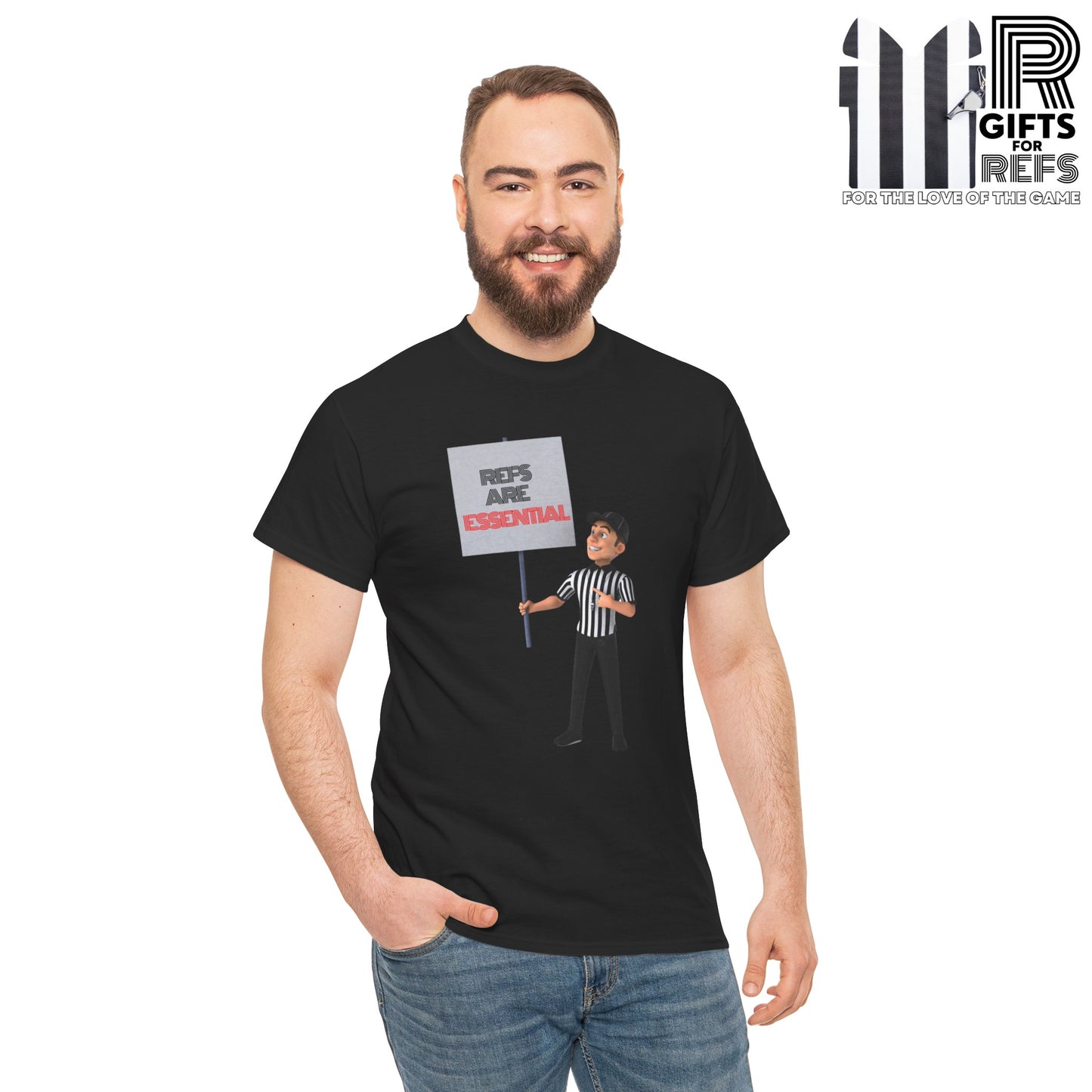 Refs Are Essential Too Cotton Tee | Gift for Refs | Screen Print T shirt | Referee community | Sports Official shirt | Ref Appreciation tee | Perfect gift for a Ref