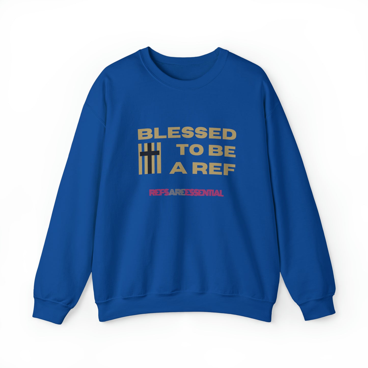 Blessed To Be A Ref Unisex Heavy Crewneck Sweatshirt | Great Gift For Referees | For Christian Sports Officials | Refs Are Essential Workers