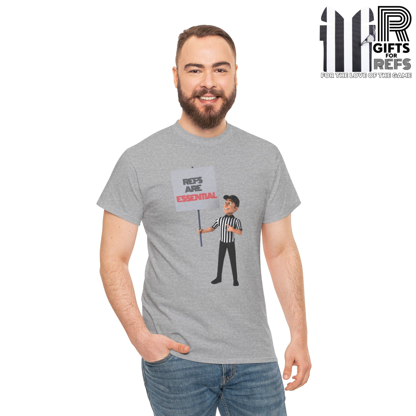 Refs Are Essential Too Cotton Tee | Gift for Refs | Screen Print T shirt | Referee community | Sports Official shirt | Ref Appreciation tee | Perfect gift for a Ref