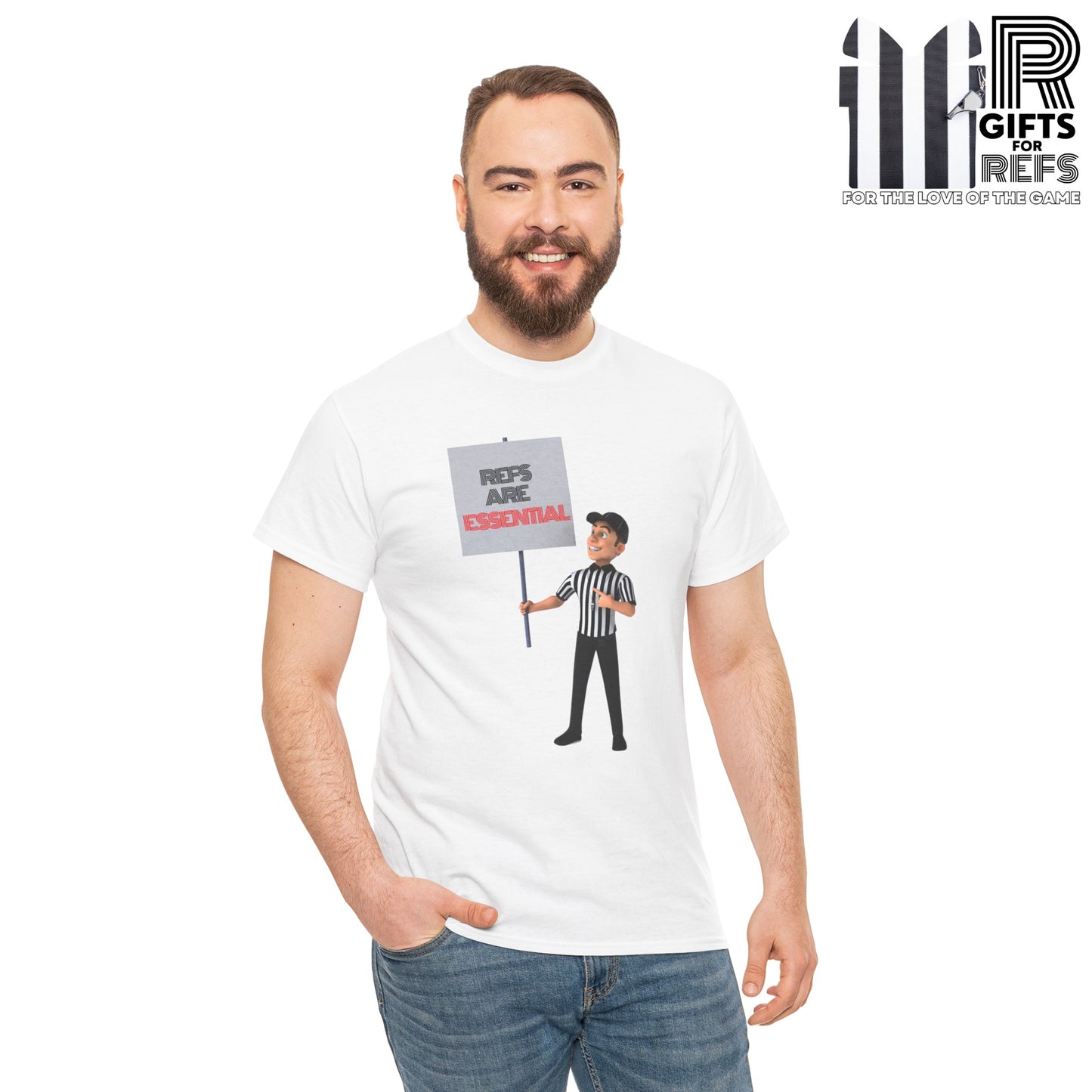 Refs Are Essential Too Cotton Tee | Gift for Refs | Screen Print T shirt | Referee community | Sports Official shirt | Ref Appreciation tee | Perfect gift for a Ref