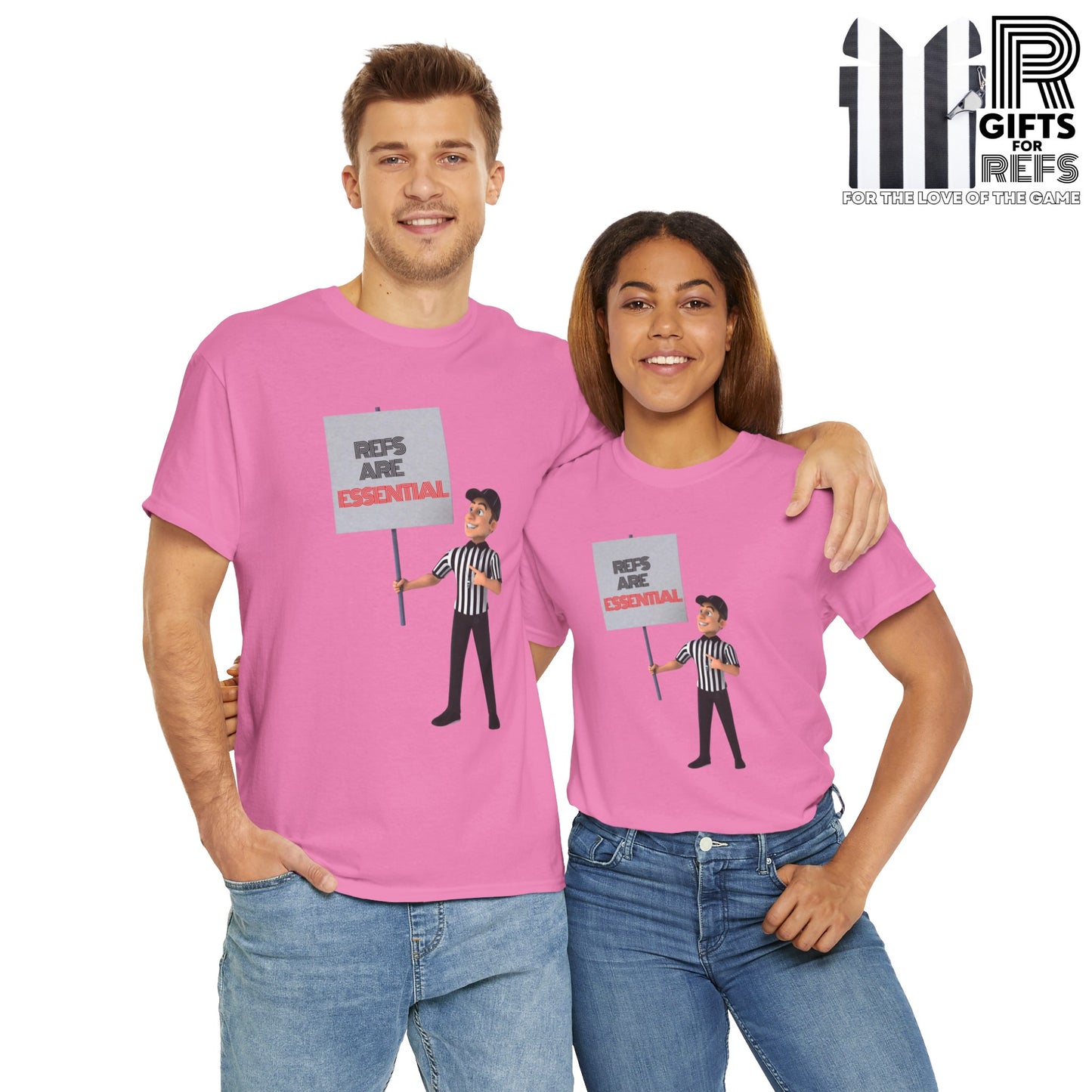 Refs Are Essential Too Cotton Tee | Gift for Refs | Screen Print T shirt | Referee community | Sports Official shirt | Ref Appreciation tee | Perfect gift for a Ref