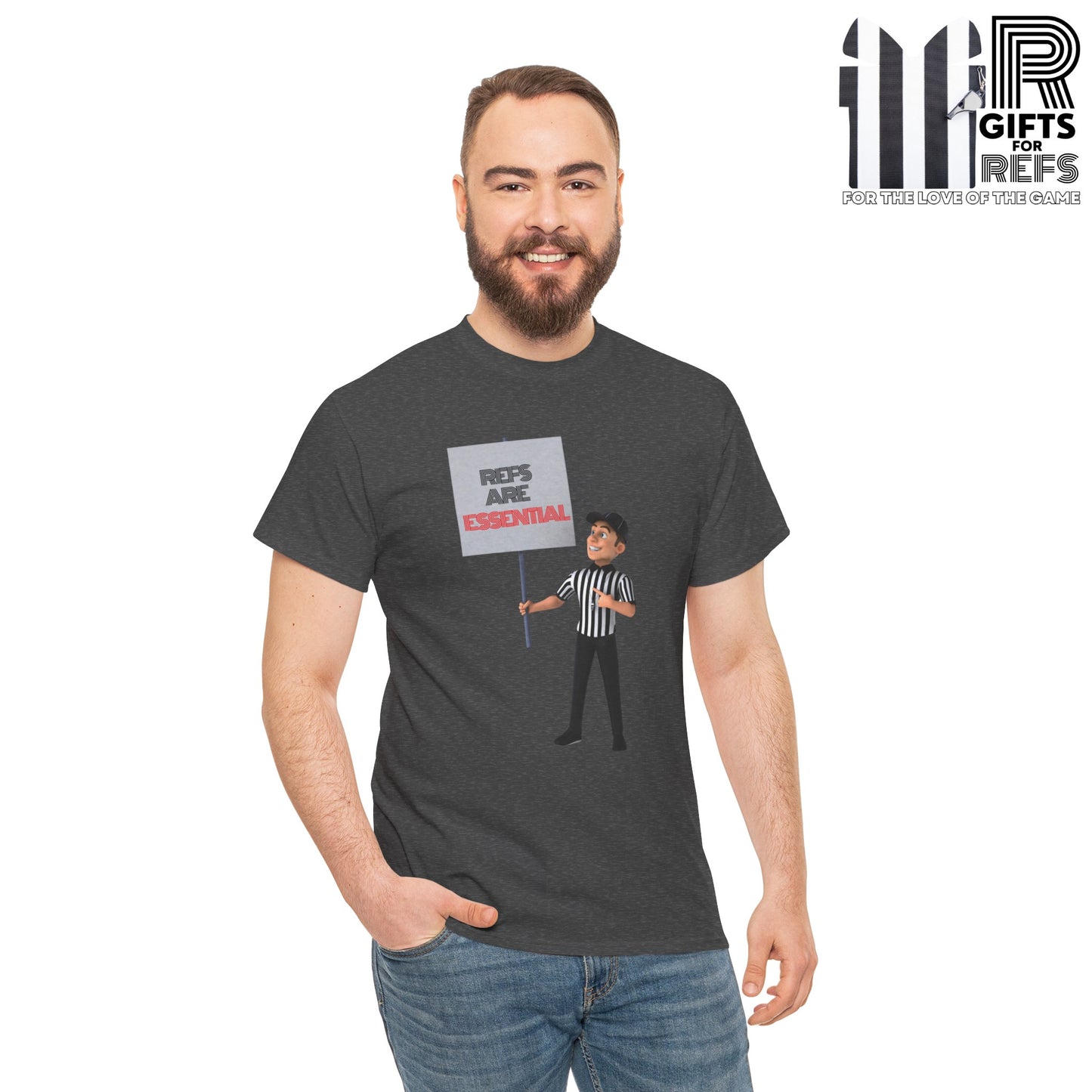 Refs Are Essential Too Cotton Tee | Gift for Refs | Screen Print T shirt | Referee community | Sports Official shirt | Ref Appreciation tee | Perfect gift for a Ref
