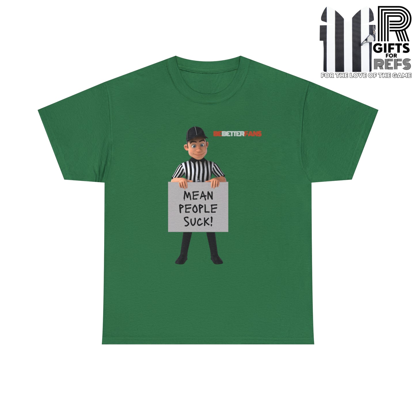 Mean People Suck Unisex Cotton Tee | Cartoon Ref Shirt | Gifts for Refs | For Sports Officials | Screen print t-shirt
