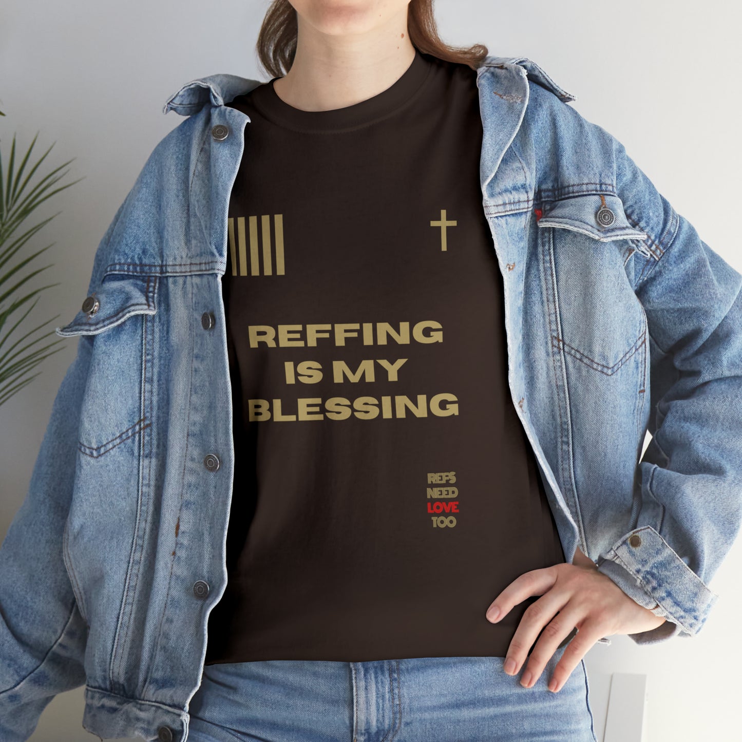 Reffing Is My Blessing Heavy Cotton Tee | Referee gifts | Screen print t-shirt | Christian Refs | For the love of officiating | Christmas gift for refs