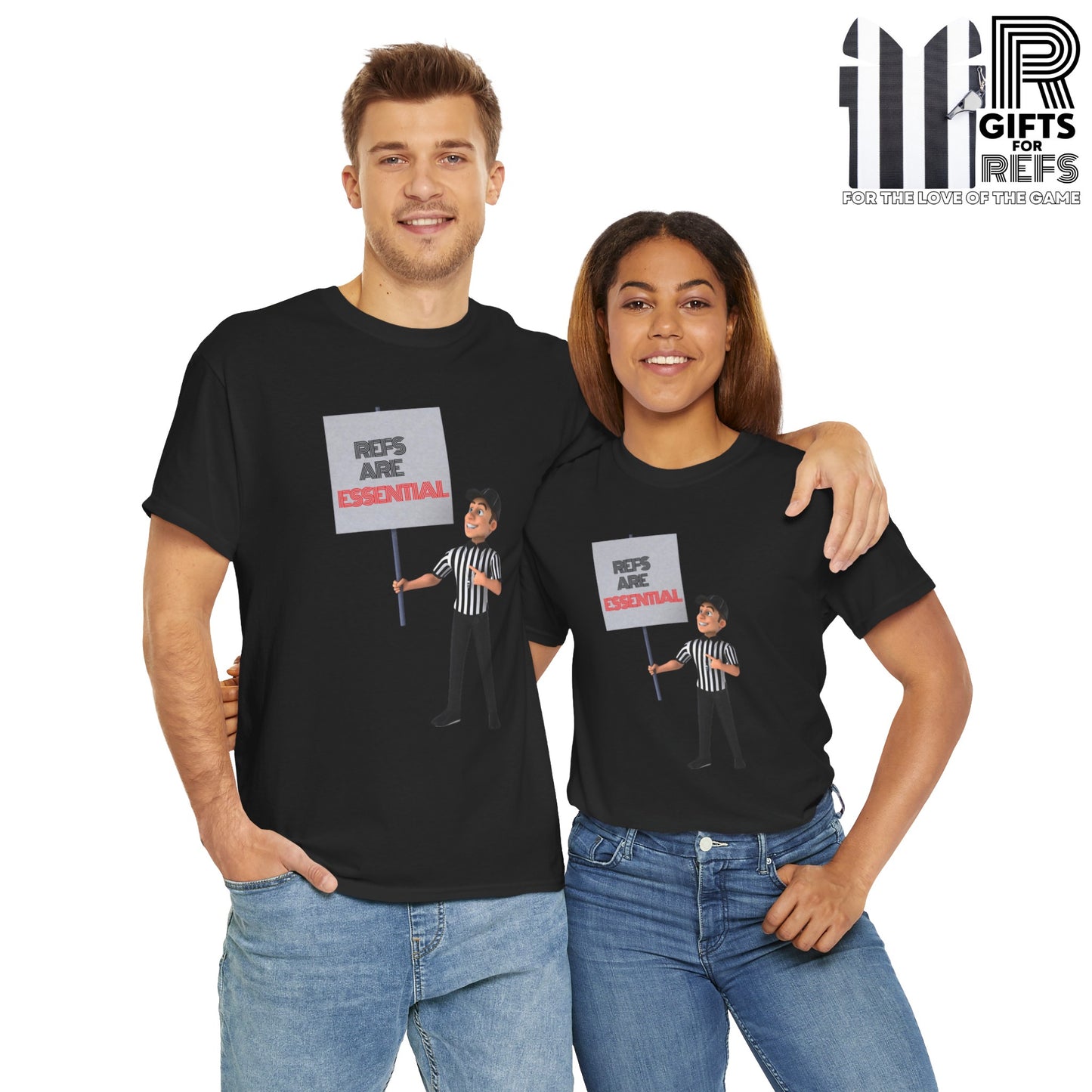 Refs Are Essential Too Cotton Tee | Gift for Refs | Screen Print T shirt | Referee community | Sports Official shirt | Ref Appreciation tee | Perfect gift for a Ref
