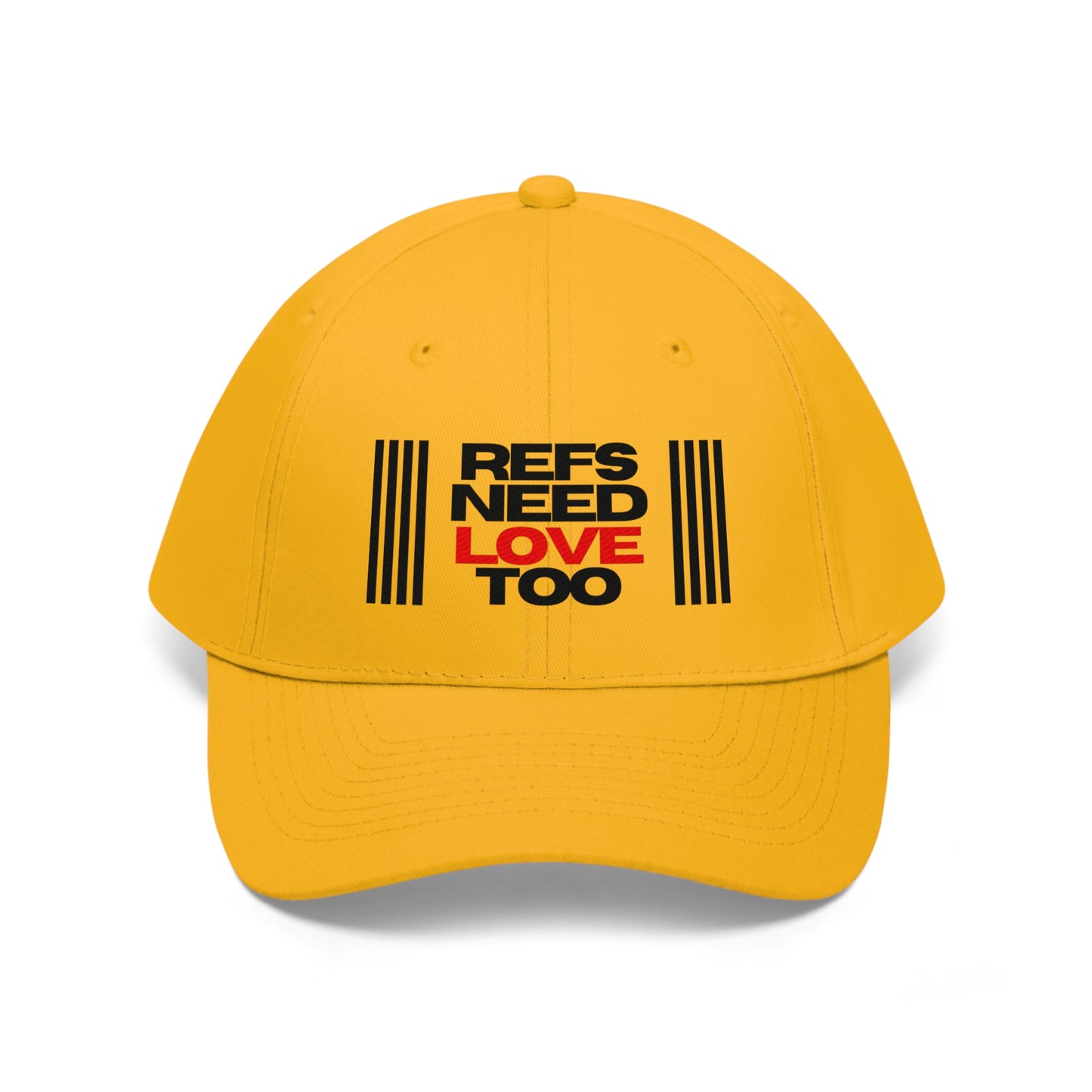 Refs Need Love Too Embroidered Hat | Unisex Twill Cap | For sports officials | Statement hat | Great gift idea for Refs and Umps | Adjustable | 100% Cotton