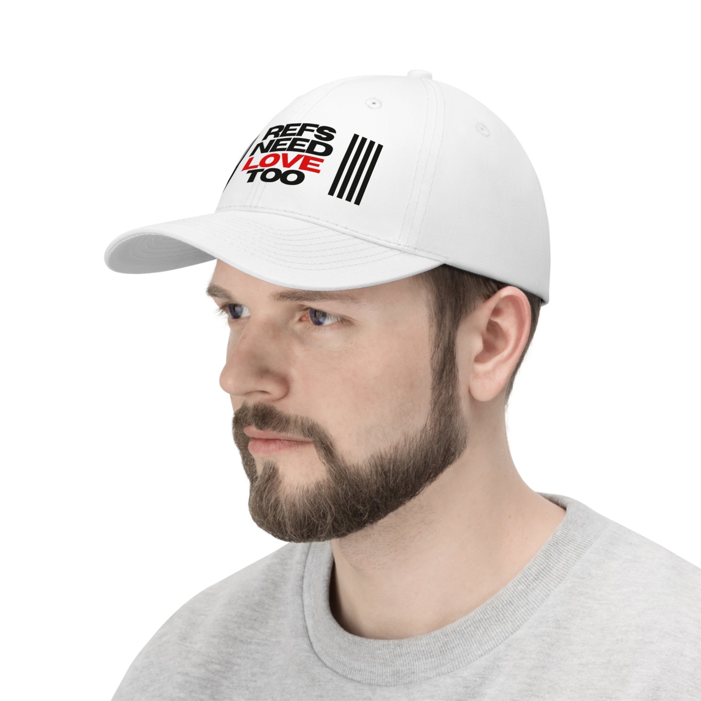 Refs Need Love Too Embroidered Hat | Unisex Twill Cap | For sports officials | Statement hat | Great gift idea for Refs and Umps | Adjustable | 100% Cotton