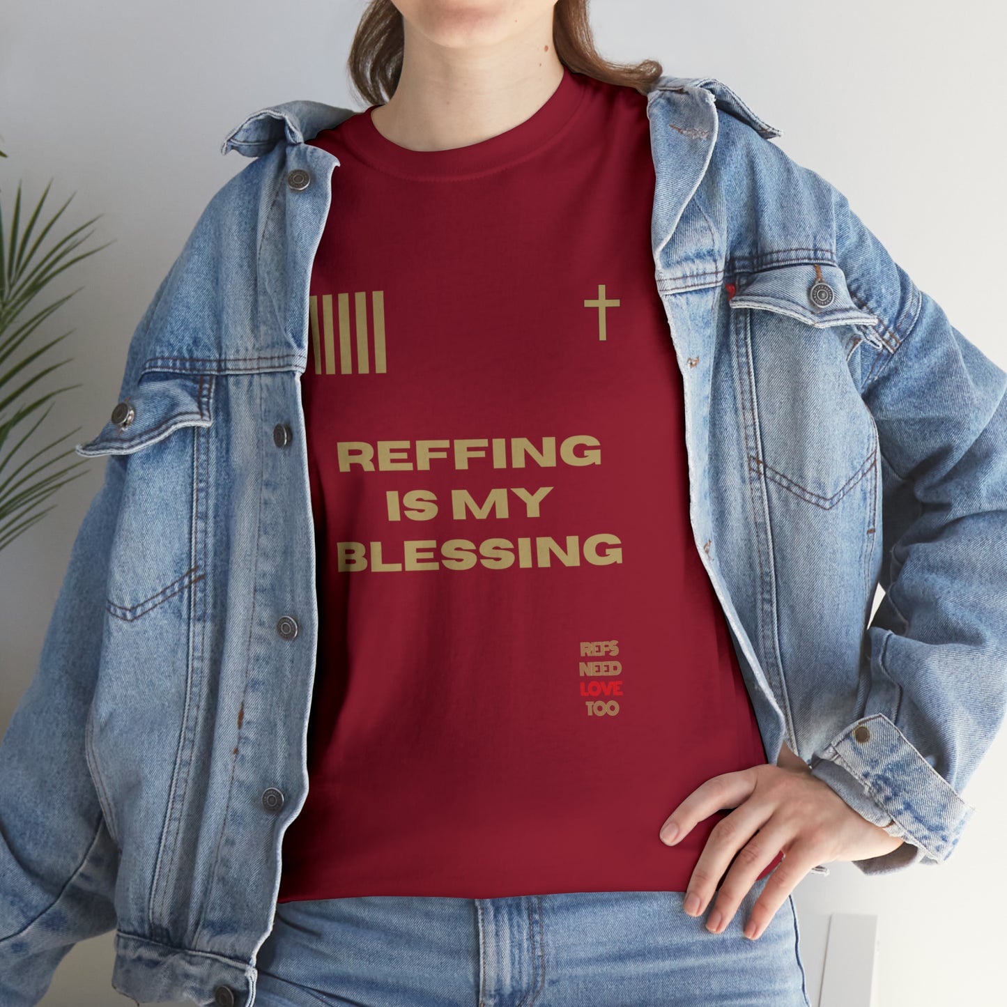 Reffing Is My Blessing Heavy Cotton Tee | Referee gifts | Screen print t-shirt | Christian Refs | For the love of officiating | Christmas gift for refs