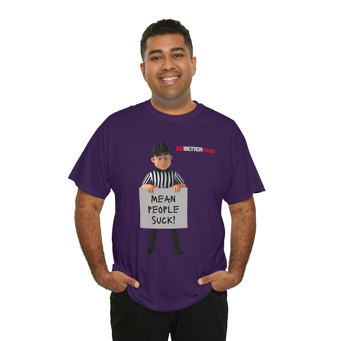Mean People Suck Unisex Cotton Tee | Cartoon Ref Shirt | Gifts for Refs | For Sports Officials | Screen print t-shirt