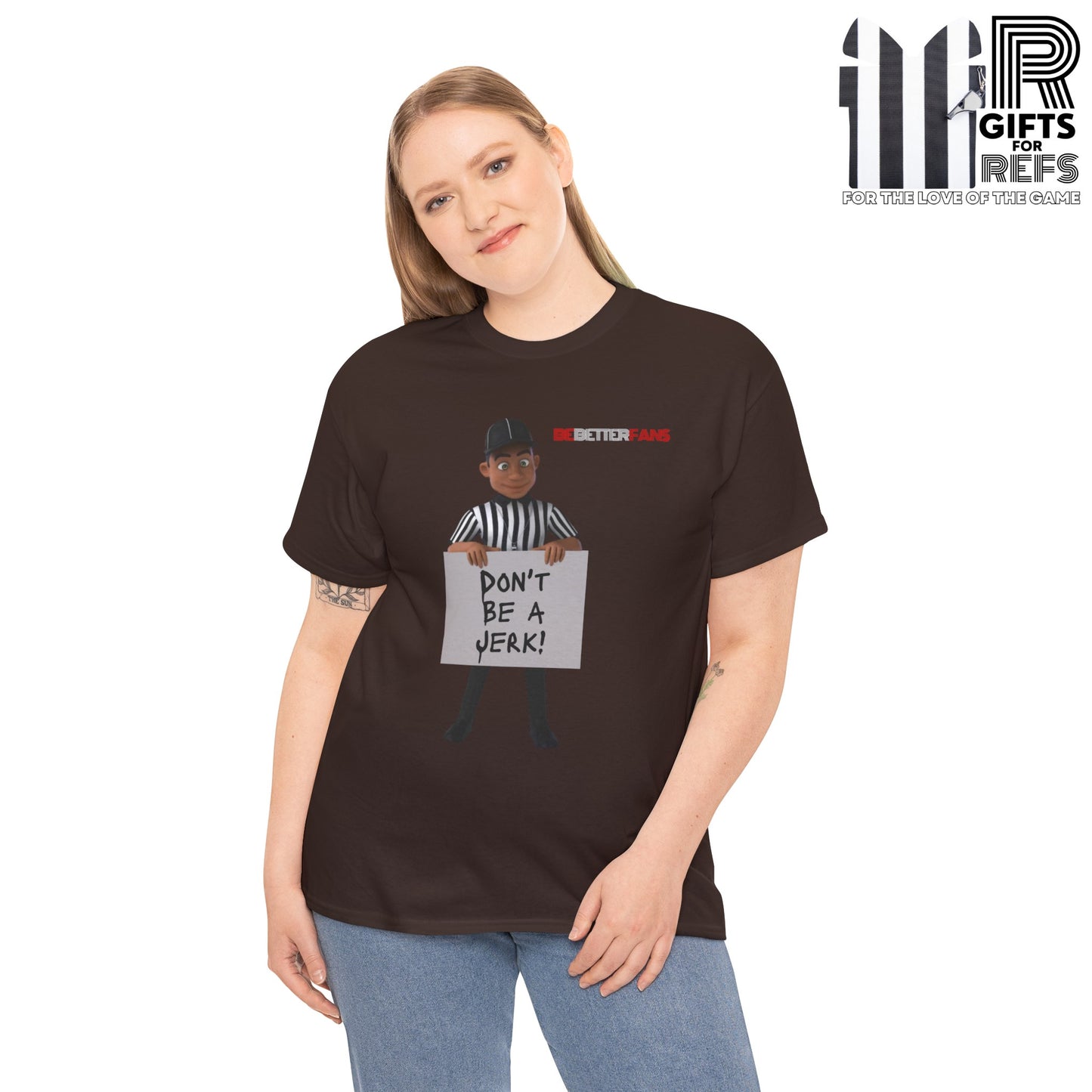 Don't Be a Jerk Unisex Cotton Tee | Gifts for Refs | Be Better Fans | Funny Referee Tee | For Sports Officials | Screen Print t-shirt