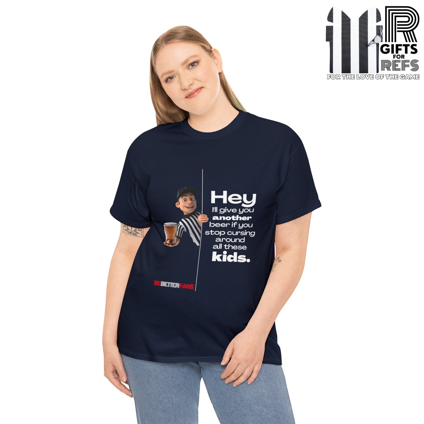 Another Beer Unisex Cotton Tee | Funny Referee Shirt | Stop Cursing Please | Gifts For Refs | For Sports Officials | Be Better Fans | Disrespectful Fans