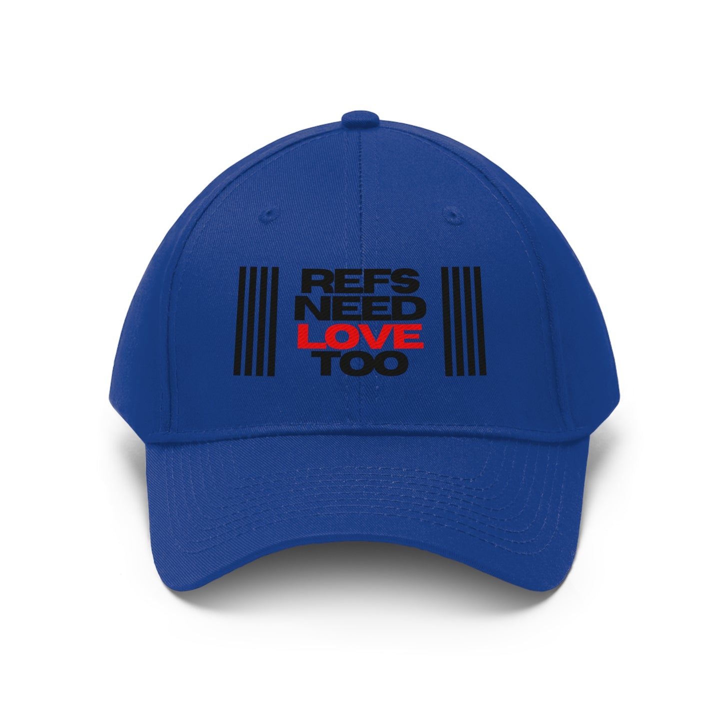 Refs Need Love Too Embroidered Hat | Unisex Twill Cap | For sports officials | Statement hat | Great gift idea for Refs and Umps | Adjustable | 100% Cotton