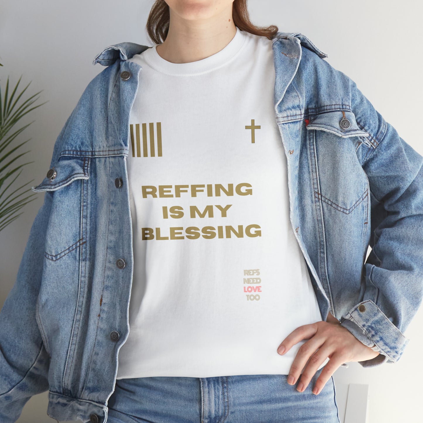 Reffing Is My Blessing Heavy Cotton Tee | Referee gifts | Screen print t-shirt | Christian Refs | For the love of officiating | Christmas gift for refs
