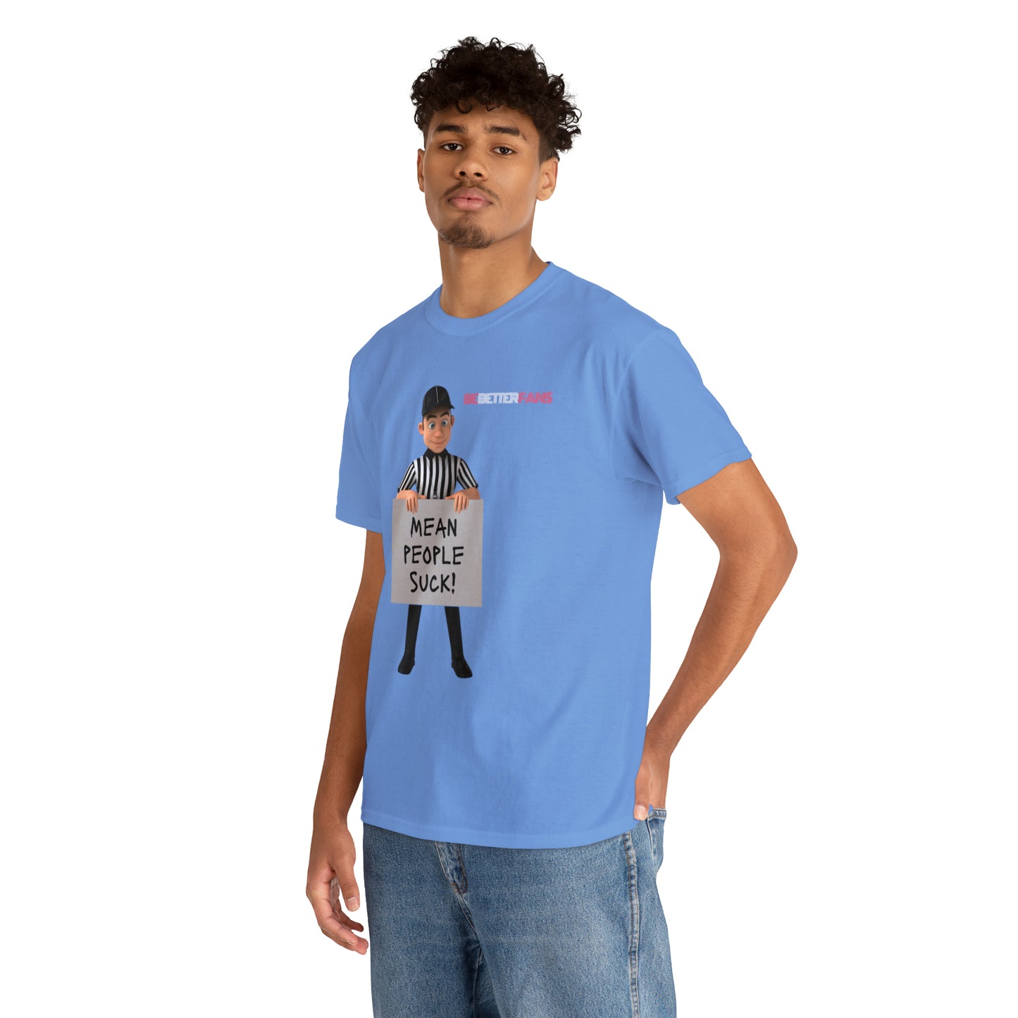Mean People Suck Unisex Cotton Tee | Cartoon Ref Shirt | Gifts for Refs | For Sports Officials | Screen print t-shirt
