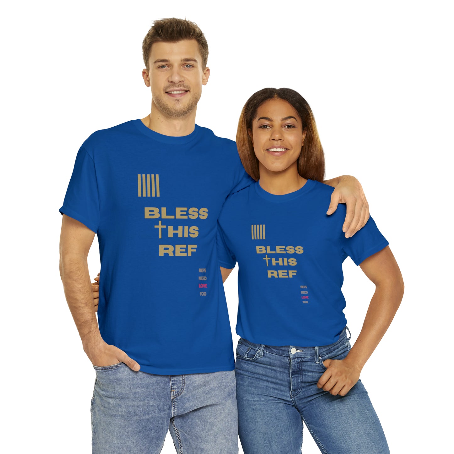 Bless This Ref Heavy Cotton Tee | Faith-filled Official | Gifts for Refs | Religious Referee | Screen print t-shirt | Referee Gifts