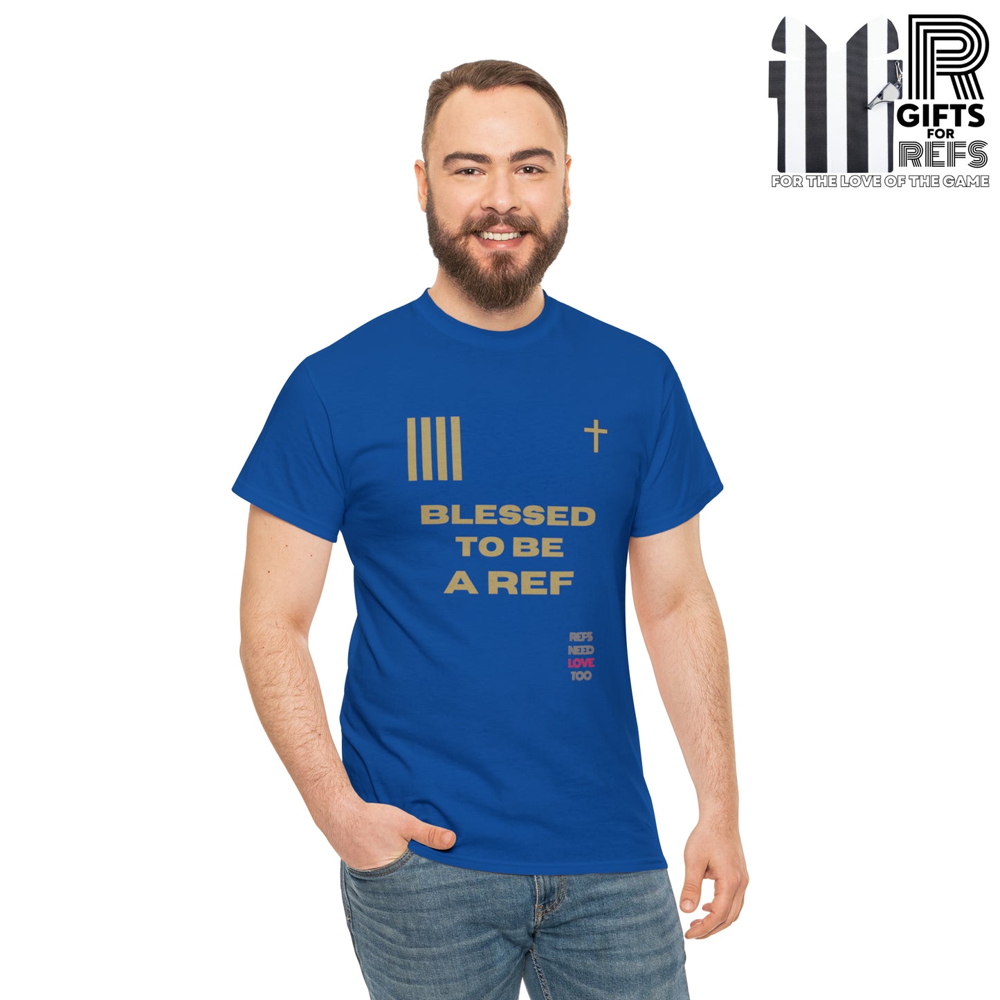 Blessed to be a Ref Cotton Tee | Christian Refs | Screen print t-shirt | Refs Need Love Too | For Sports Officials | Gifts for Refs