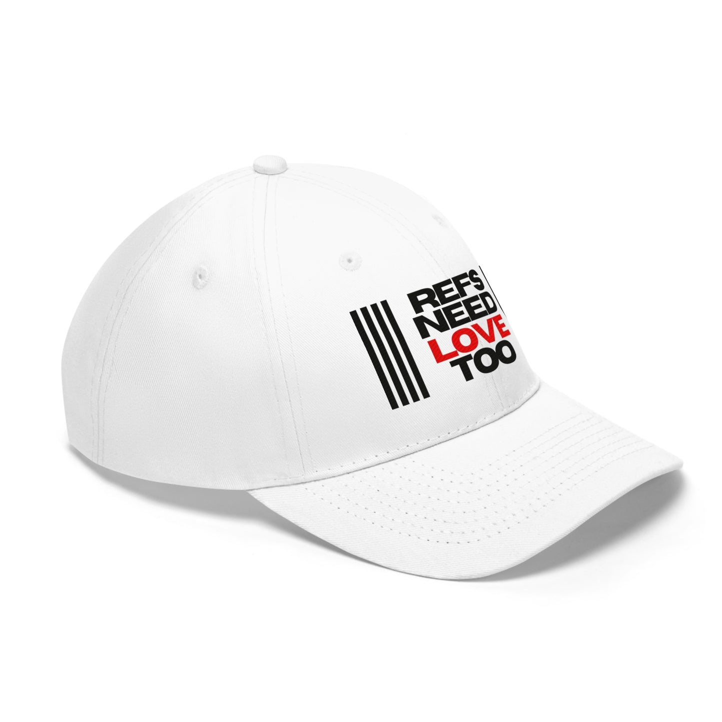 Refs Need Love Too Embroidered Hat | Unisex Twill Cap | For sports officials | Statement hat | Great gift idea for Refs and Umps | Adjustable | 100% Cotton