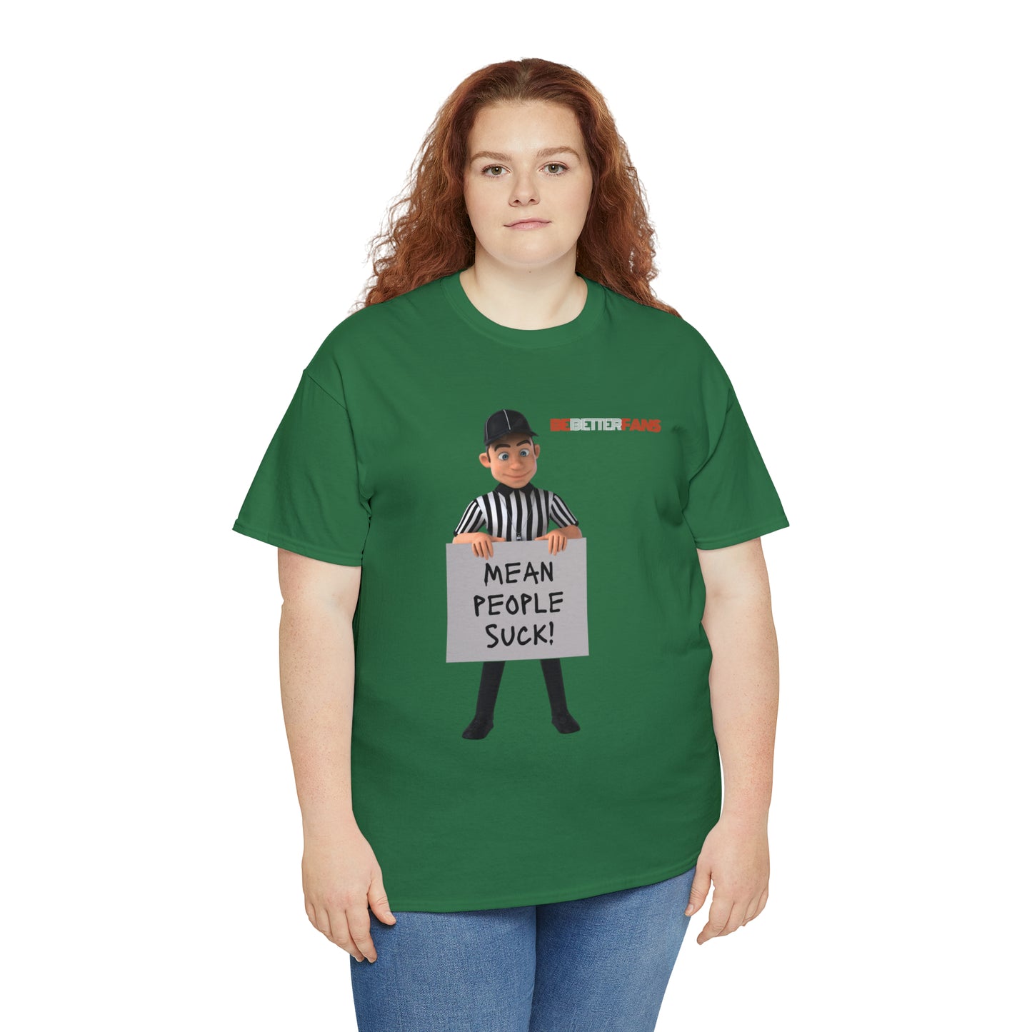 Mean People Suck Unisex Cotton Tee | Cartoon Ref Shirt | Gifts for Refs | For Sports Officials | Screen print t-shirt