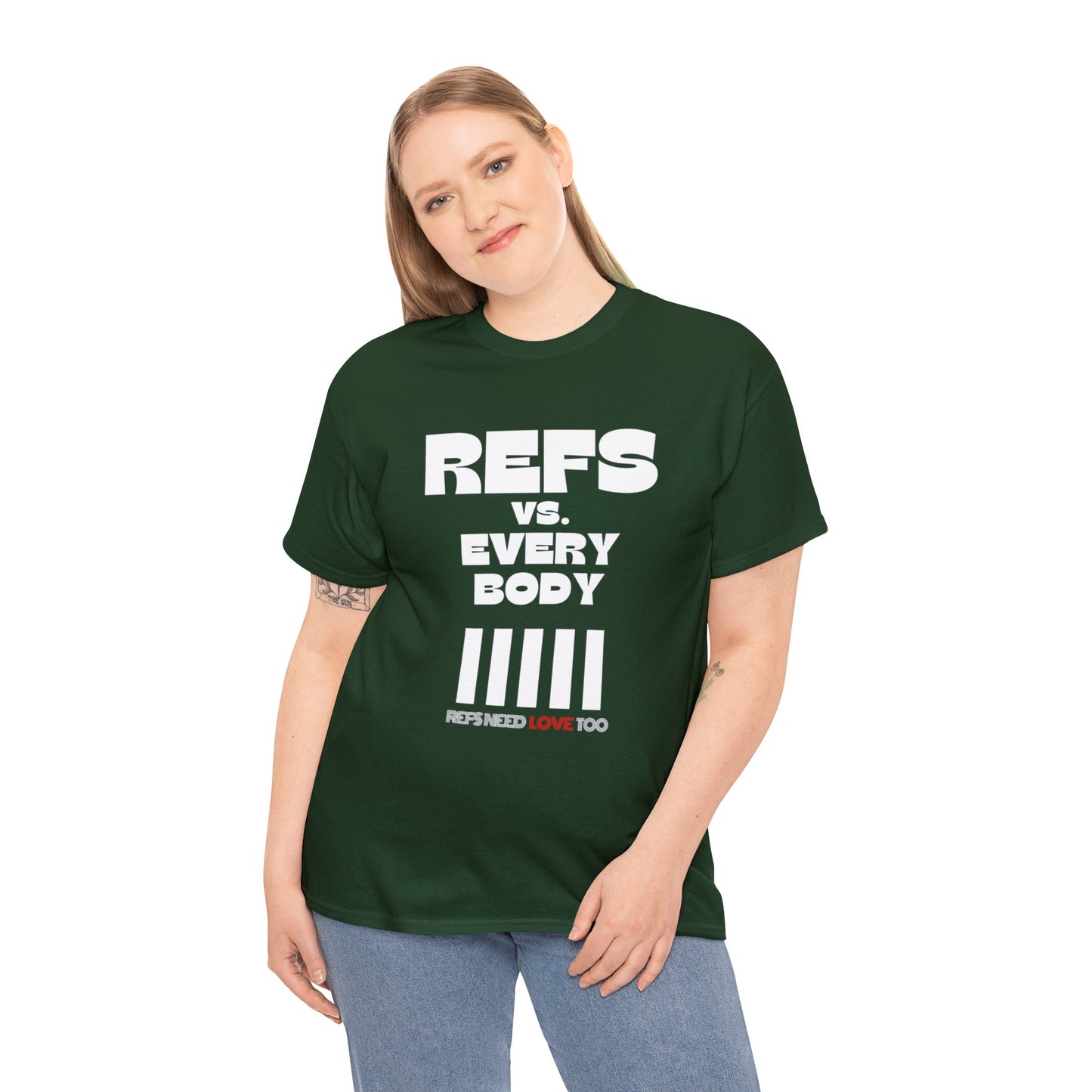 Refs Vs. Everybody Unisex Heavy Cotton Tee | Big Letters | Gifts for referees | For Sports Officials