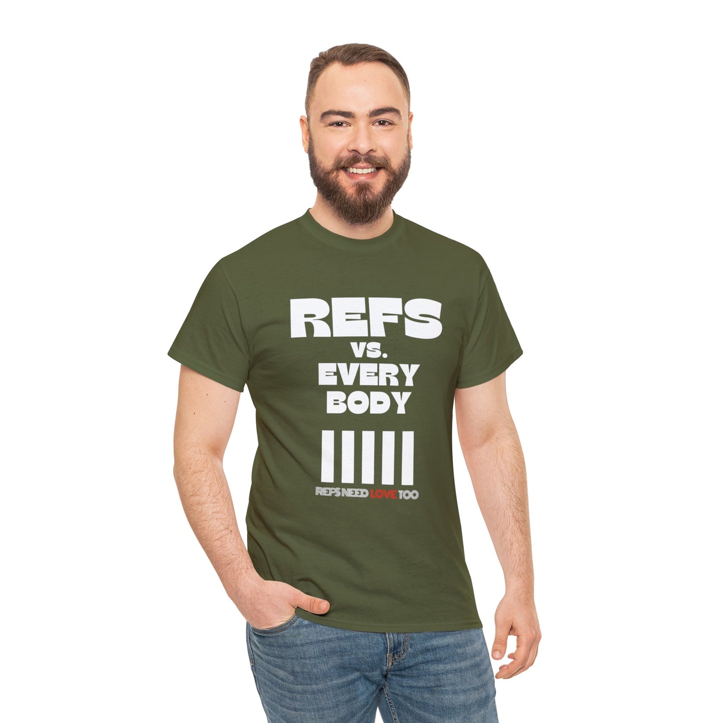 Refs Vs. Everybody Unisex Heavy Cotton Tee | Big Letters | Gifts for referees | For Sports Officials