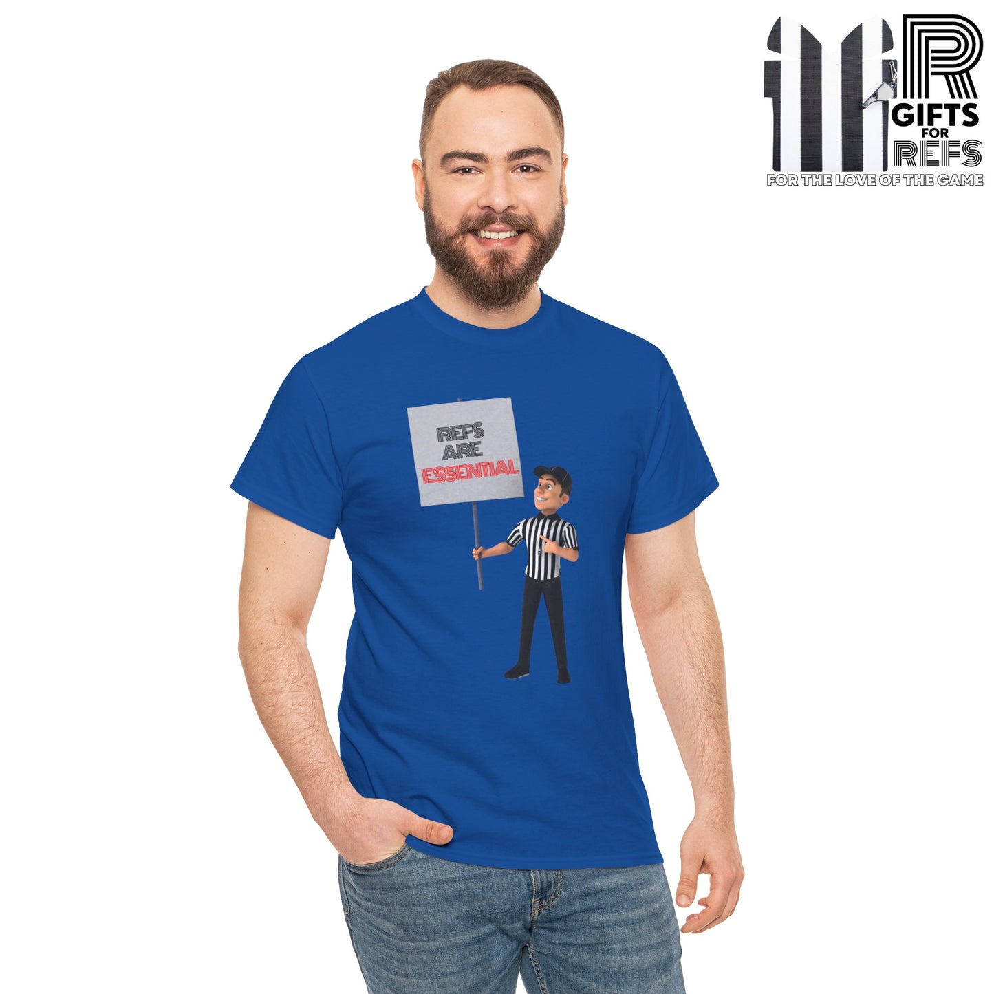 Refs Are Essential Too Cotton Tee | Gift for Refs | Screen Print T shirt | Referee community | Sports Official shirt | Ref Appreciation tee | Perfect gift for a Ref